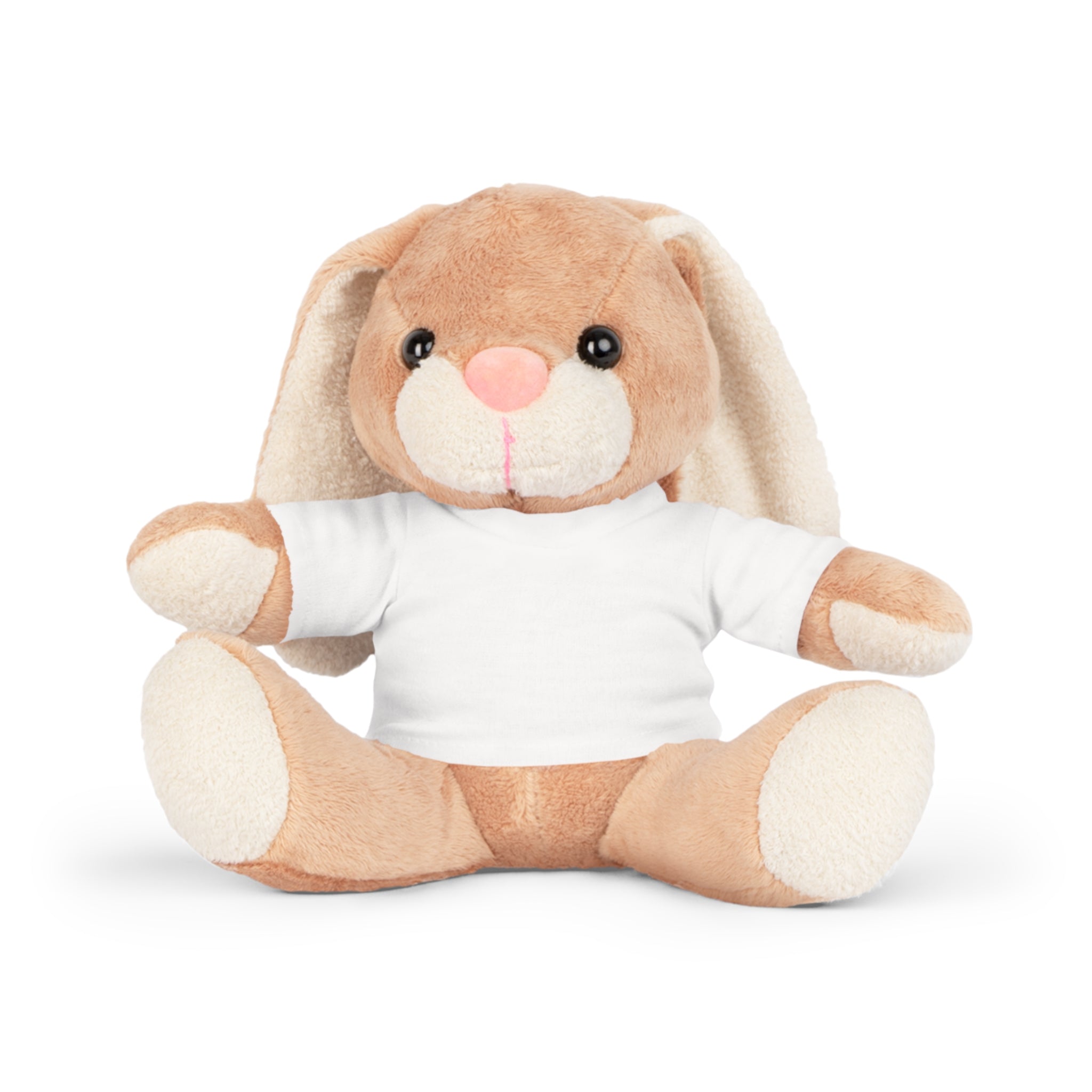 Classic Brown Bear Plush Toy with White T-Shirt | Customizable Shirt