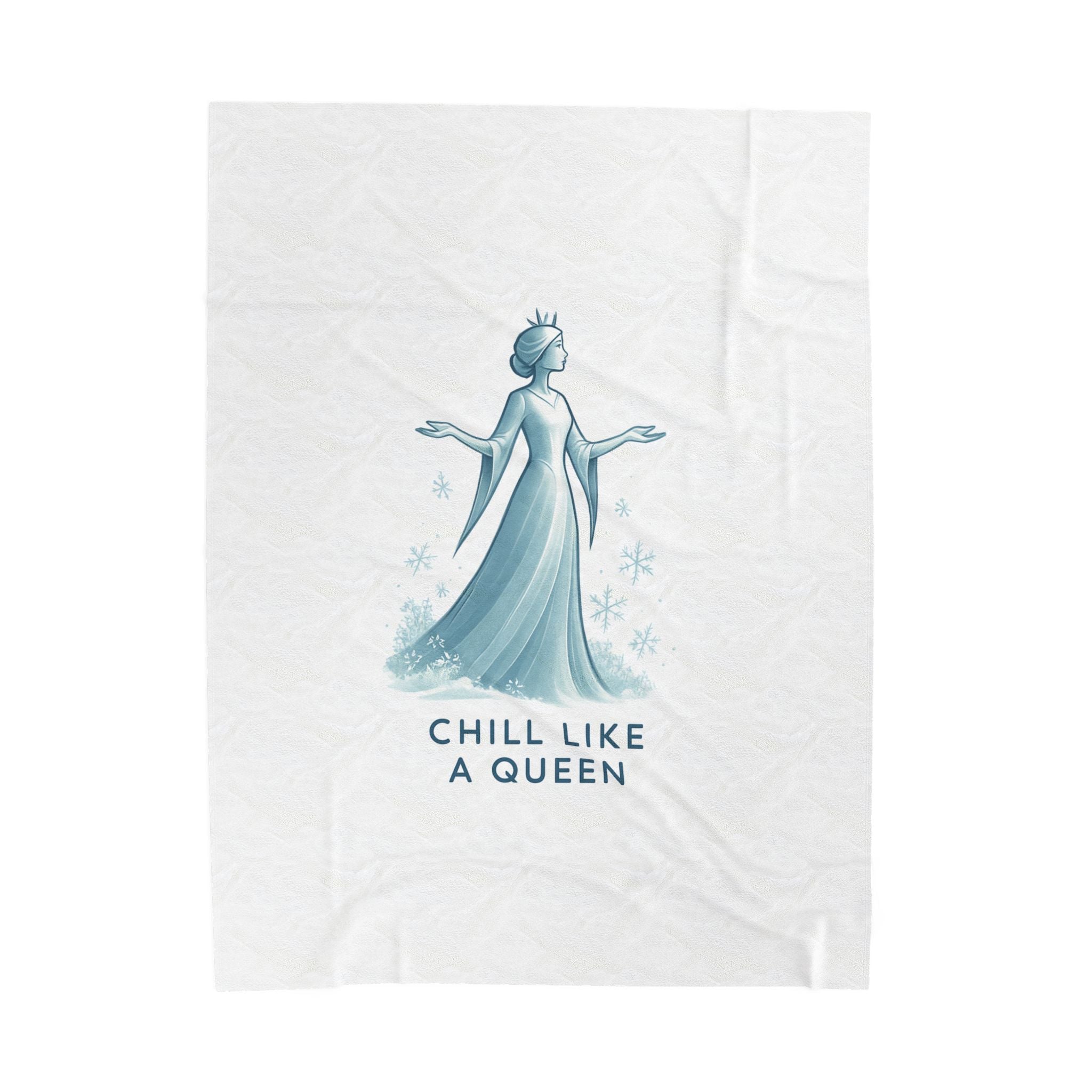 Velveteen Plush Blanket — "Chill Like a Queen" Frozen-Inspired Cozy Throw