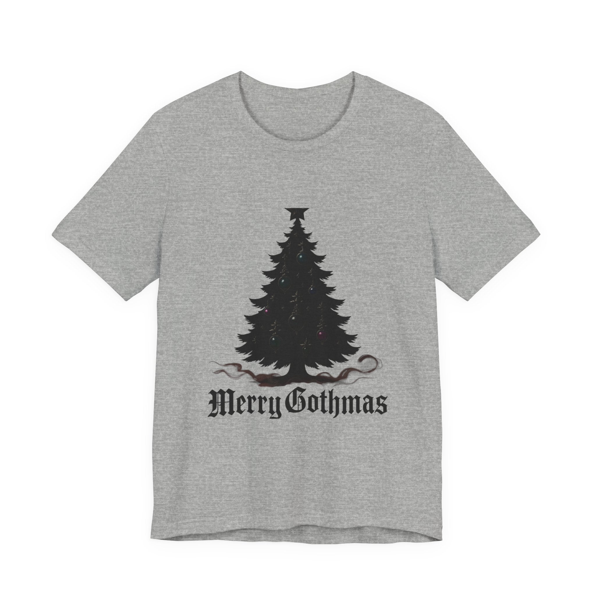 Gothic Christmas Tee — 'Merry Gothmas' Black Tree Graphic