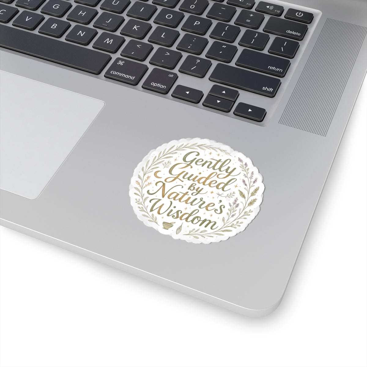 Gently Guided by Nature’s Wisdom - Round Floral Kiss-Cut Sticker