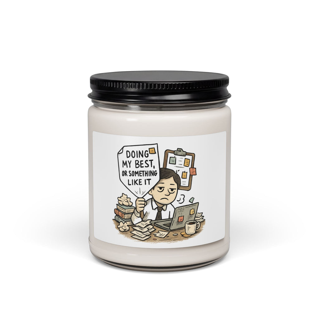 Motivational Office Scented Soy Candle — "Doing My Best, Or Something Like It" (9oz)
