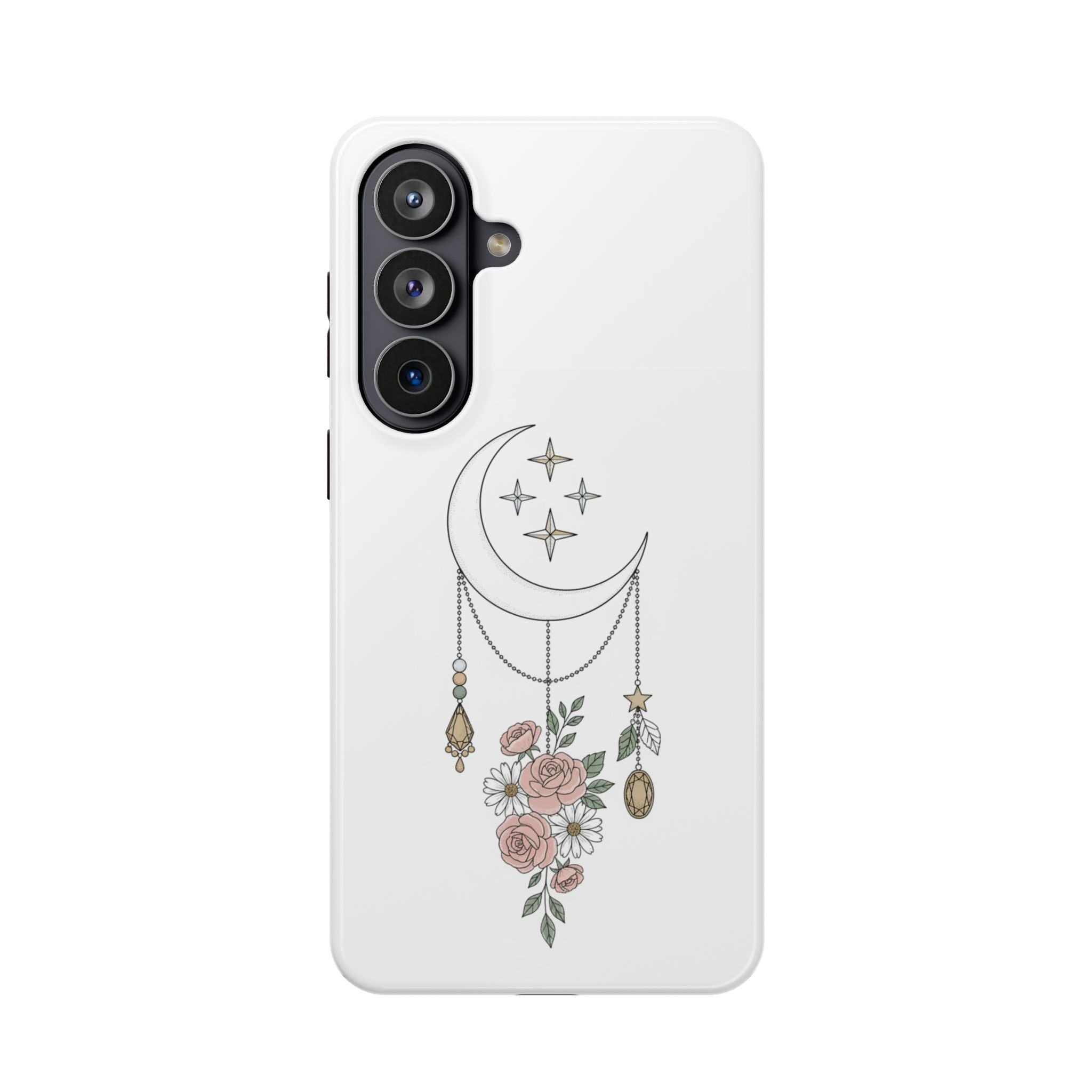 Moon & Roses Magnetic Impact Phone Case — Celestial Floral iPhone Cover