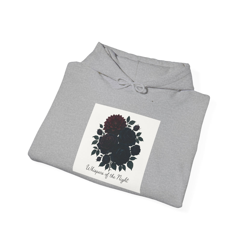 Floral Skull Hoodie — "Embrace the Night" Dark Botanical Graphic Hoodie