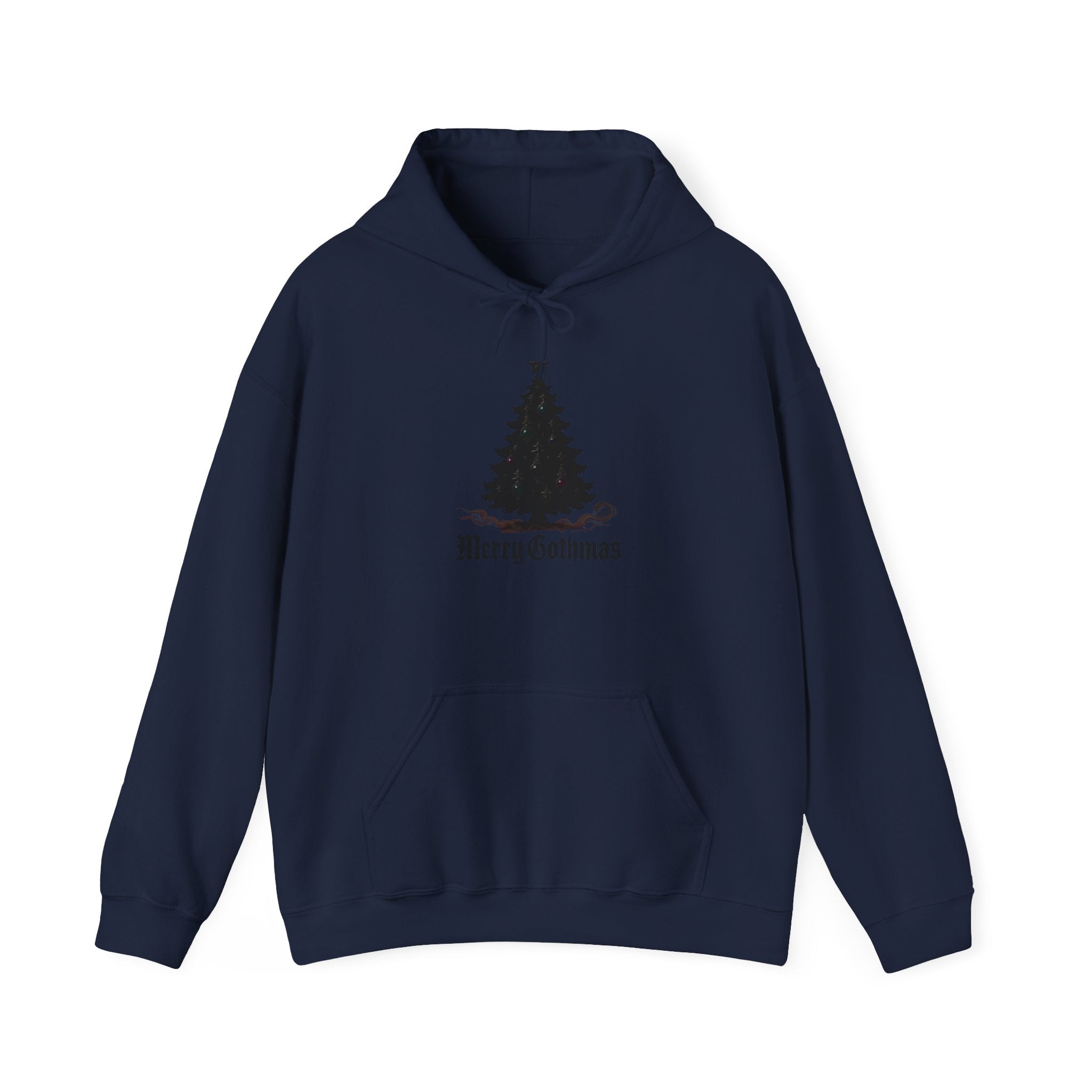 Gothic Christmas Tree Hoodie — "Merry Gothmas" Holiday Sweatshirt