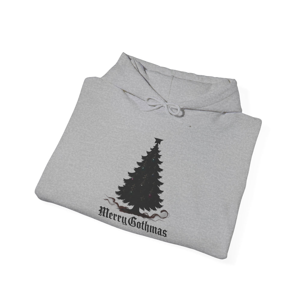 Gothic Christmas Tree Hoodie — "Merry Gothmas" Holiday Sweatshirt