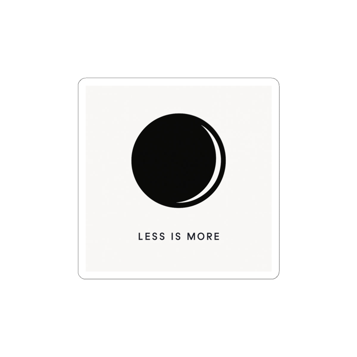 Minimal Moon Illustration Sticker | 'Less Is More' kiss-cut vinyl