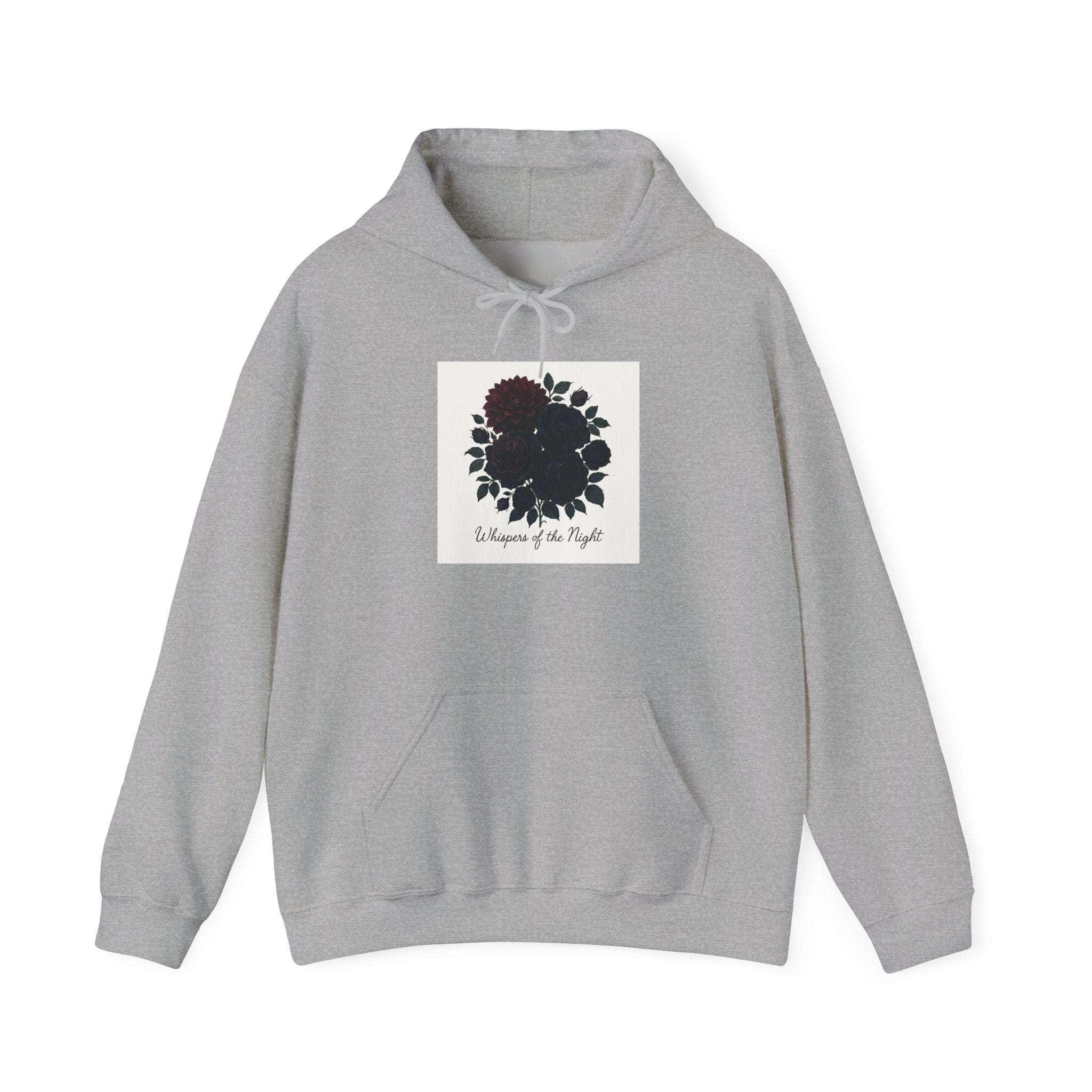 Floral Skull Hoodie — "Embrace the Night" Dark Botanical Graphic Hoodie
