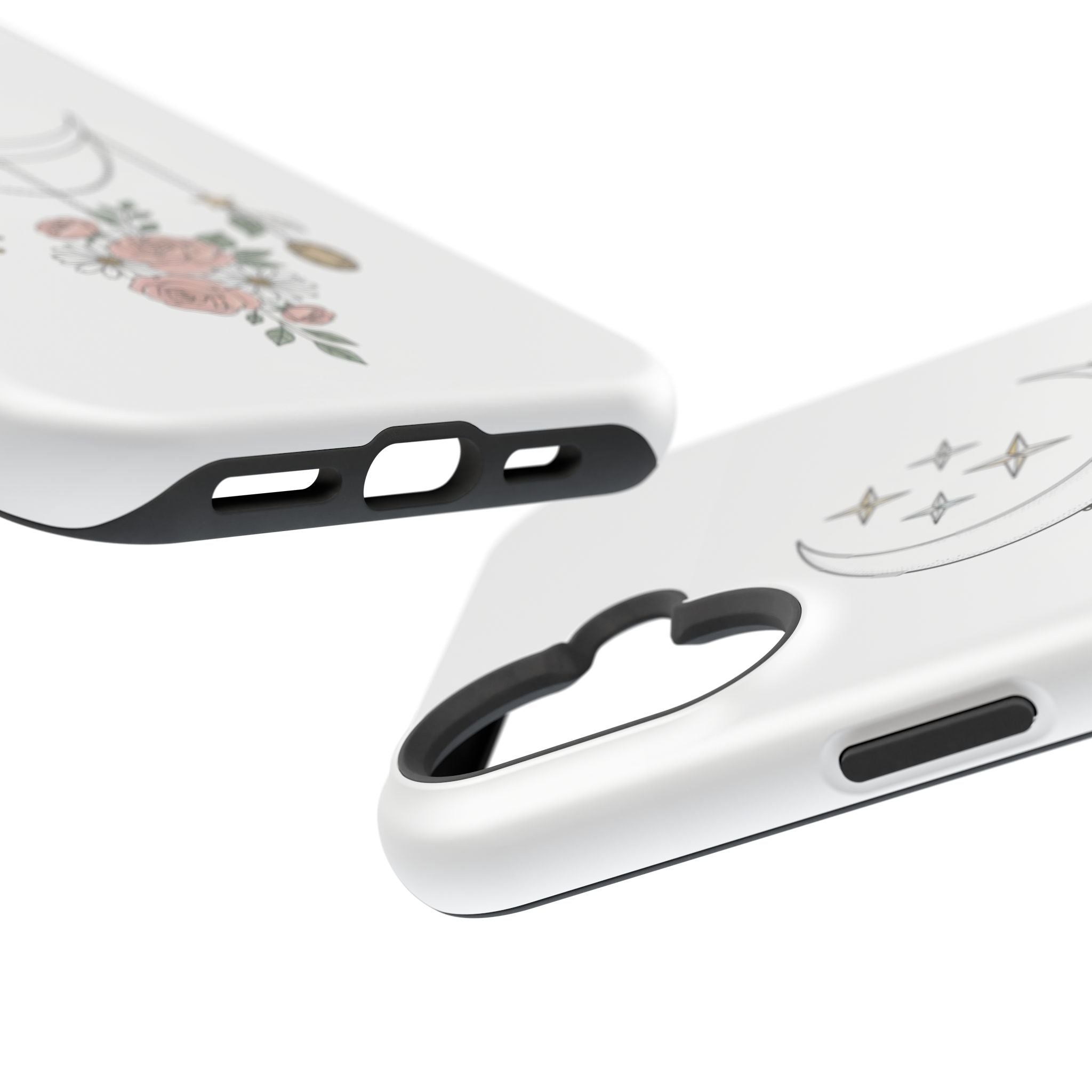 Moon & Roses Magnetic Impact Phone Case — Celestial Floral iPhone Cover
