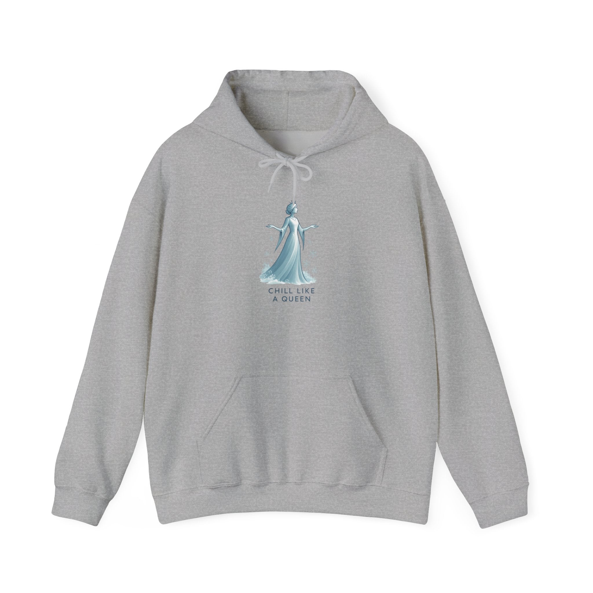 Queen Illustration Hoodie — "Chill Like a Queen" Cozy Graphic Sweatshirt