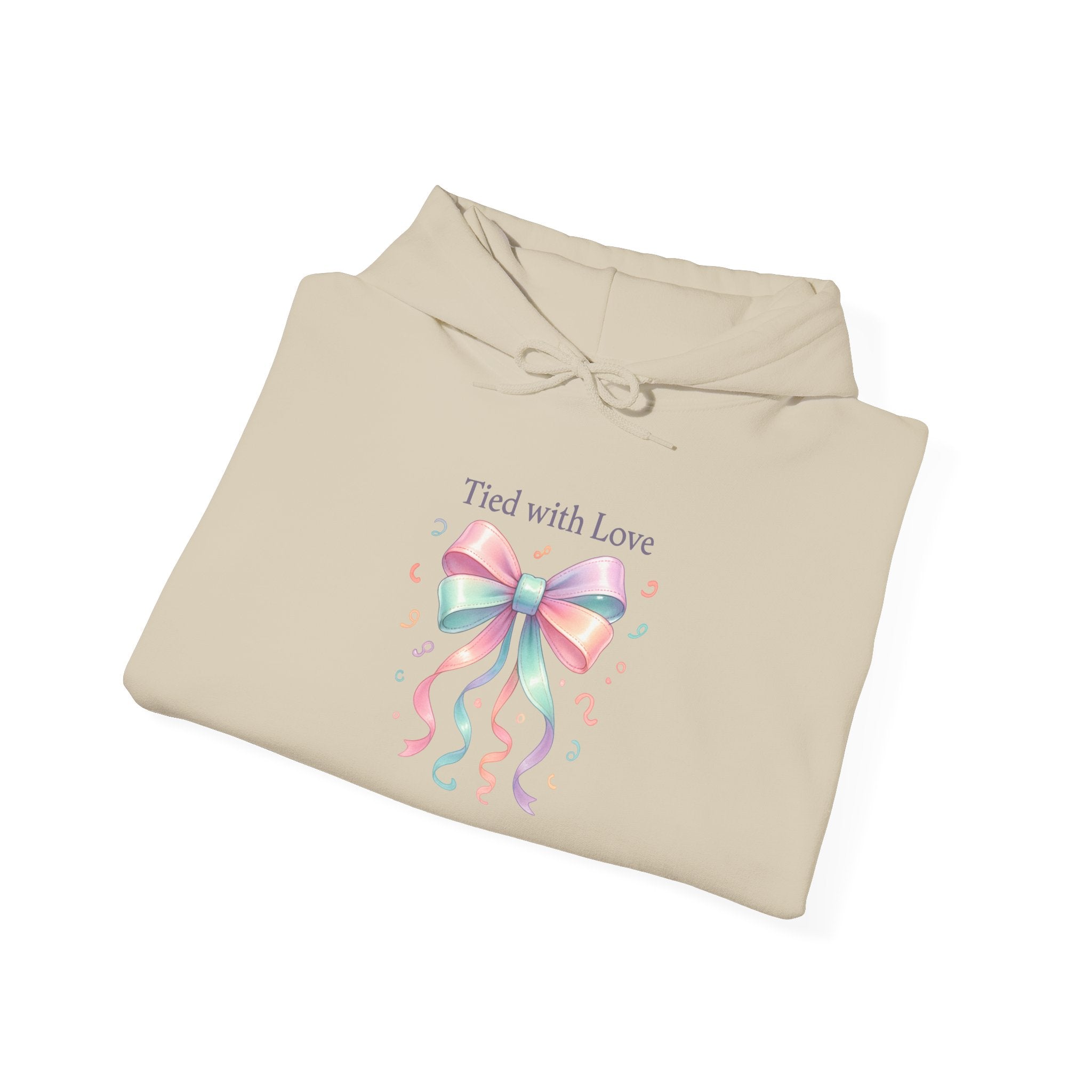 Hoodie – "Tied with Love" Pastel Ribbon Bow Pullover