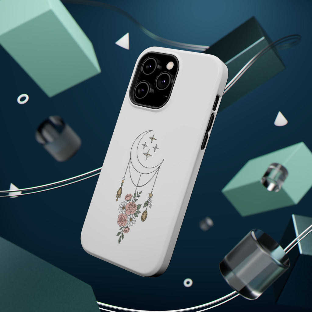 Moon & Roses Magnetic Impact Phone Case — Celestial Floral iPhone Cover