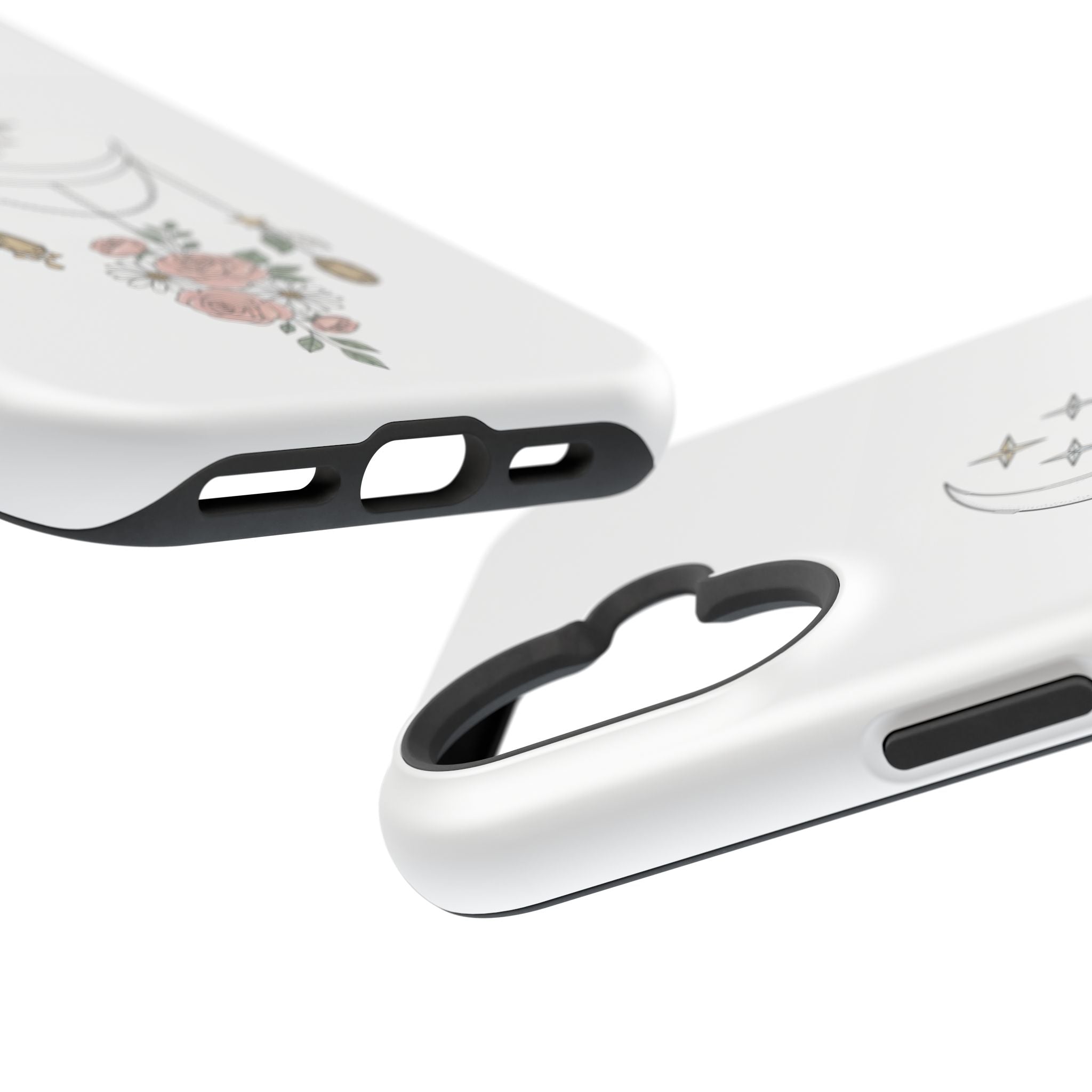 Moon & Roses Magnetic Impact Phone Case — Celestial Floral iPhone Cover