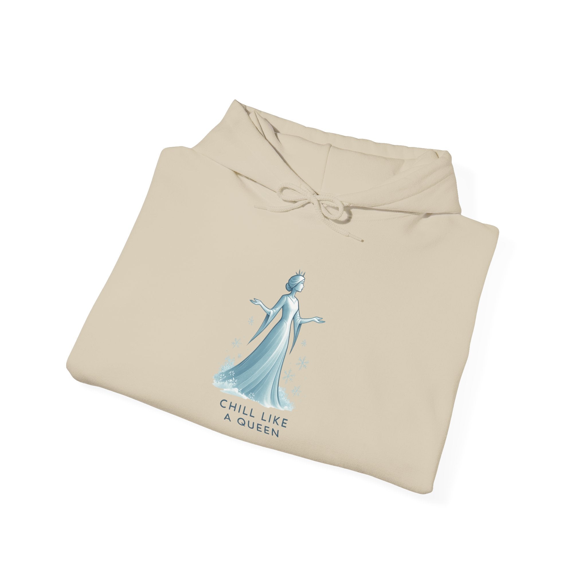 Queen Illustration Hoodie — "Chill Like a Queen" Cozy Graphic Sweatshirt