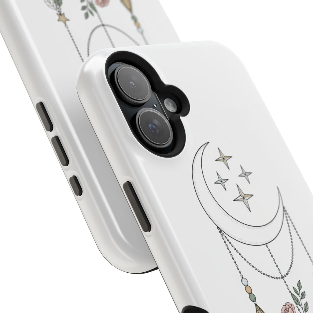 Moon & Roses Magnetic Impact Phone Case — Celestial Floral iPhone Cover