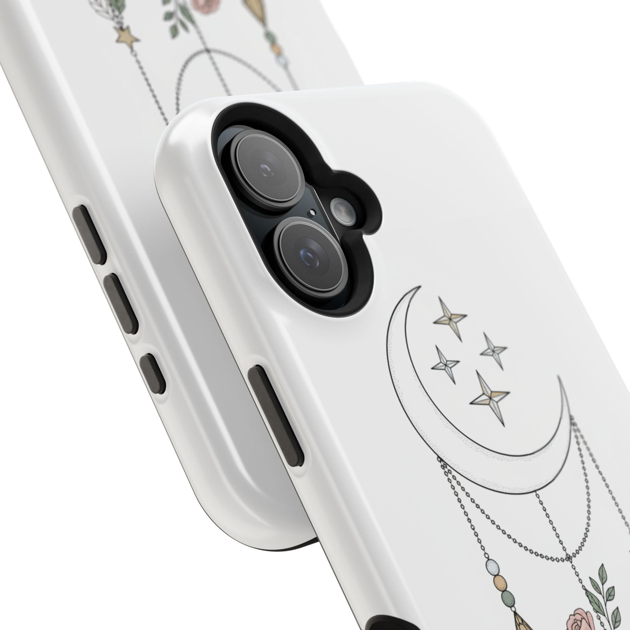 Moon & Roses Magnetic Impact Phone Case — Celestial Floral iPhone Cover
