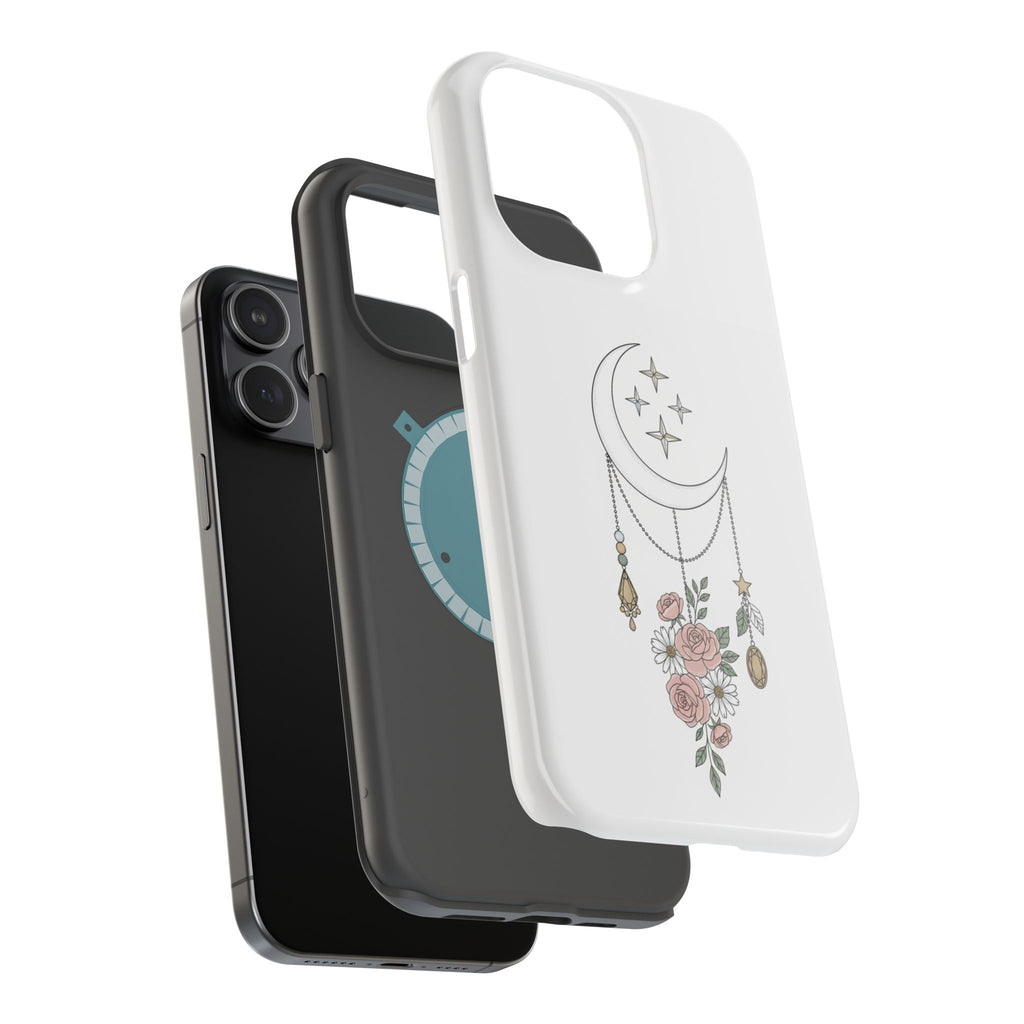 Moon & Roses Magnetic Impact Phone Case — Celestial Floral iPhone Cover