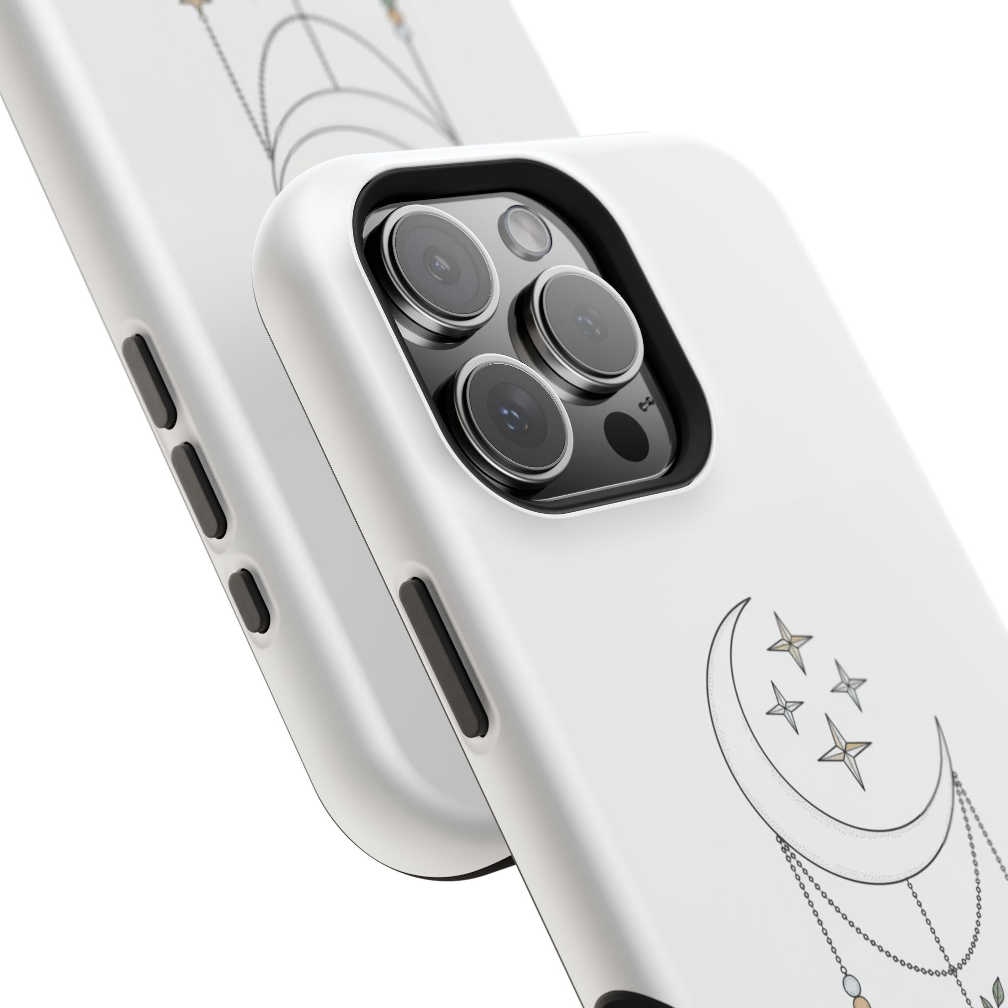 Moon & Roses Magnetic Impact Phone Case — Celestial Floral iPhone Cover