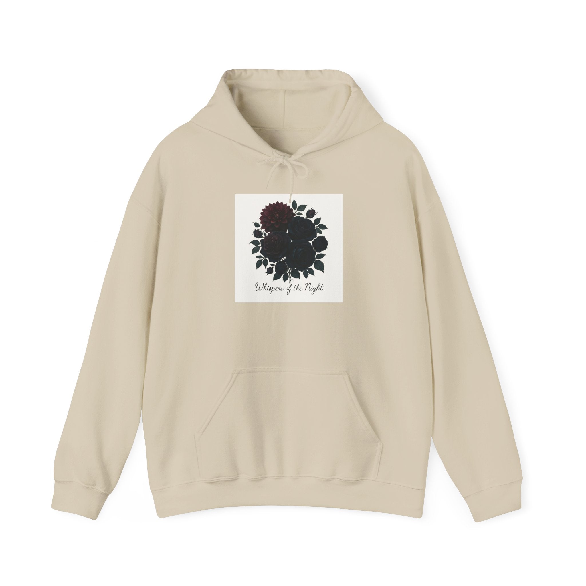 Floral Skull Hoodie — "Embrace the Night" Dark Botanical Graphic Hoodie