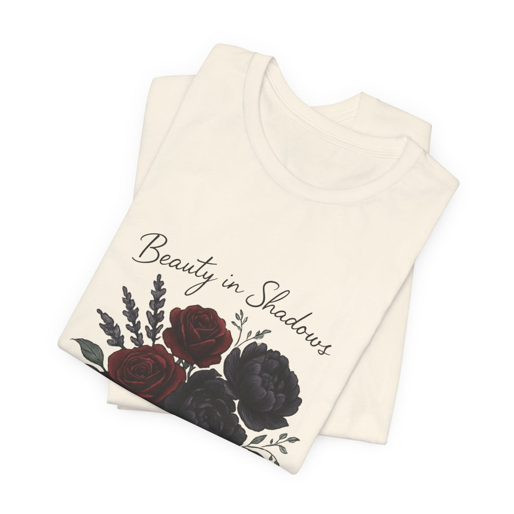 Floral Tee — "Beauty in Shadow" Dark Rose Bouquet Graphic T-Shirt