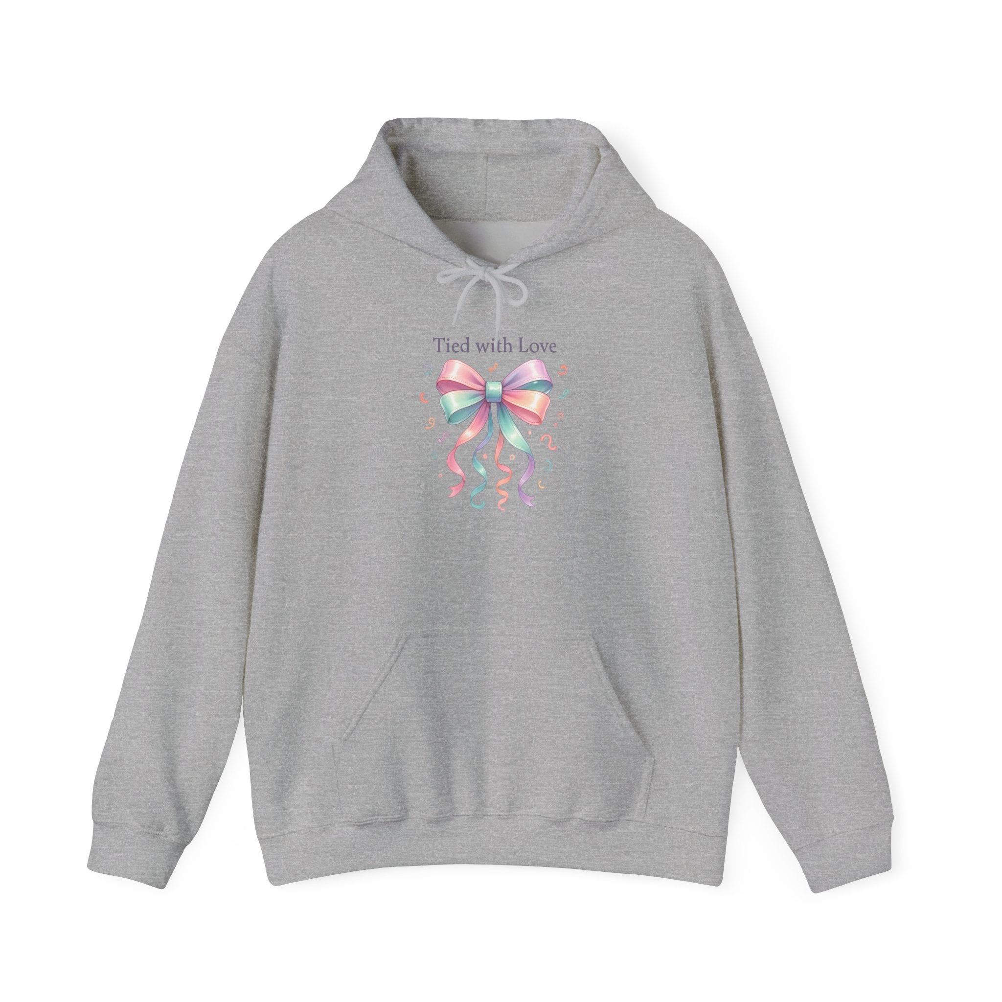Hoodie – "Tied with Love" Pastel Ribbon Bow Pullover