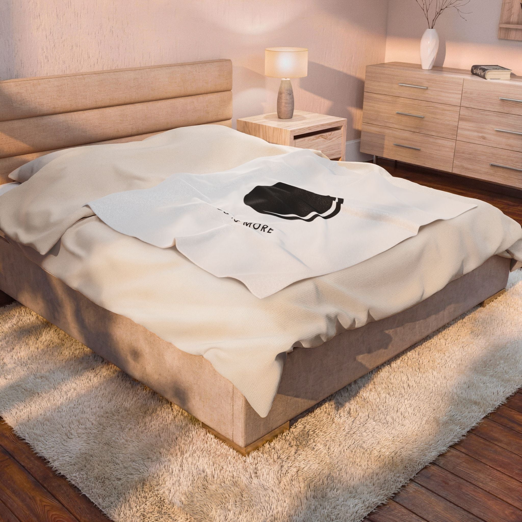 Velveteen Plush Blanket – Minimal Moon 'Less Is More' Throw