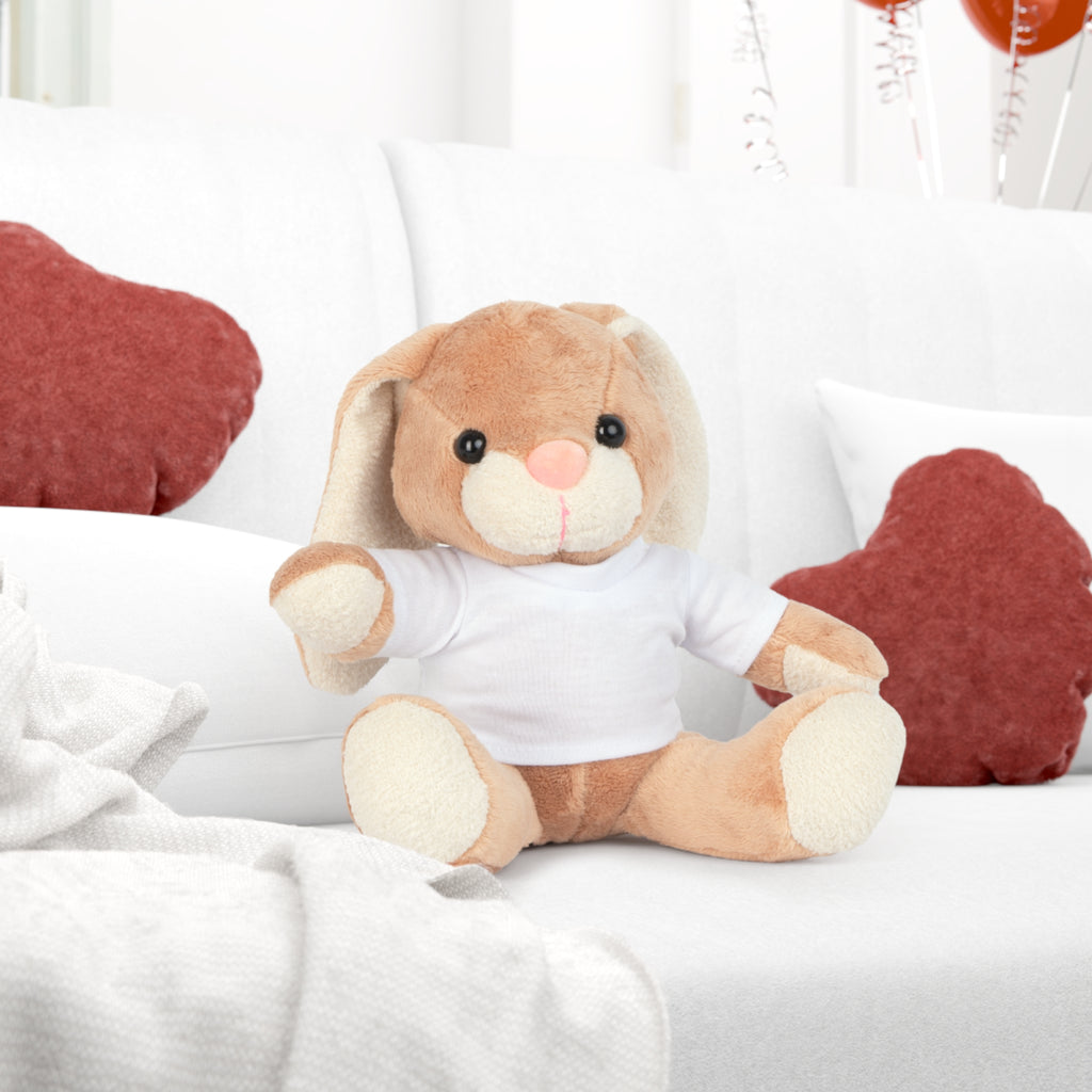 Classic Brown Bear Plush Toy with White T-Shirt | Customizable Shirt