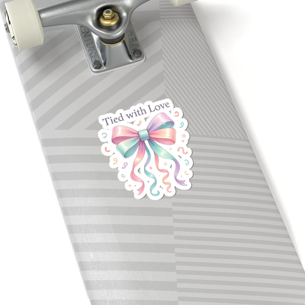 Tied with Love Pastel Bow Sticker — Cute Kiss-Cut Decorative Sticker for Gifts, Laptops & Scrapbooking
