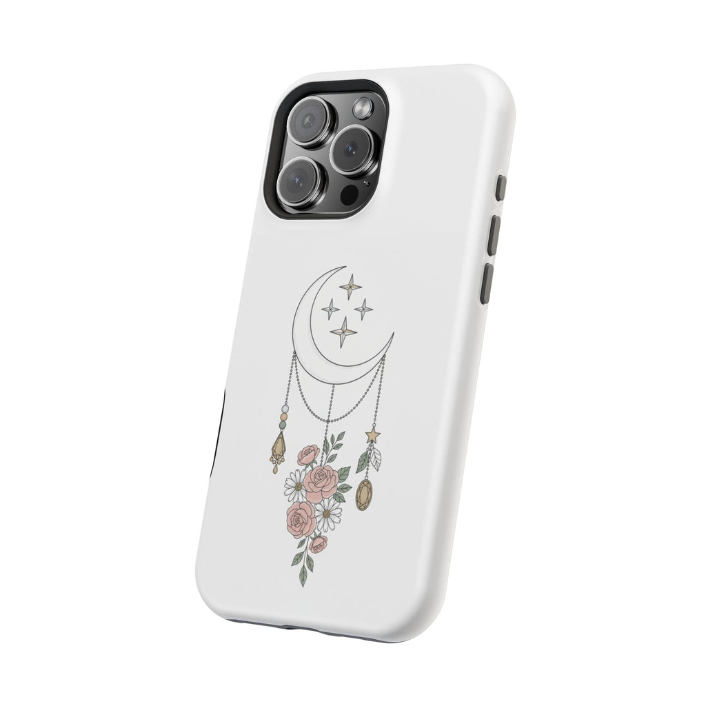 Moon & Roses Magnetic Impact Phone Case — Celestial Floral iPhone Cover