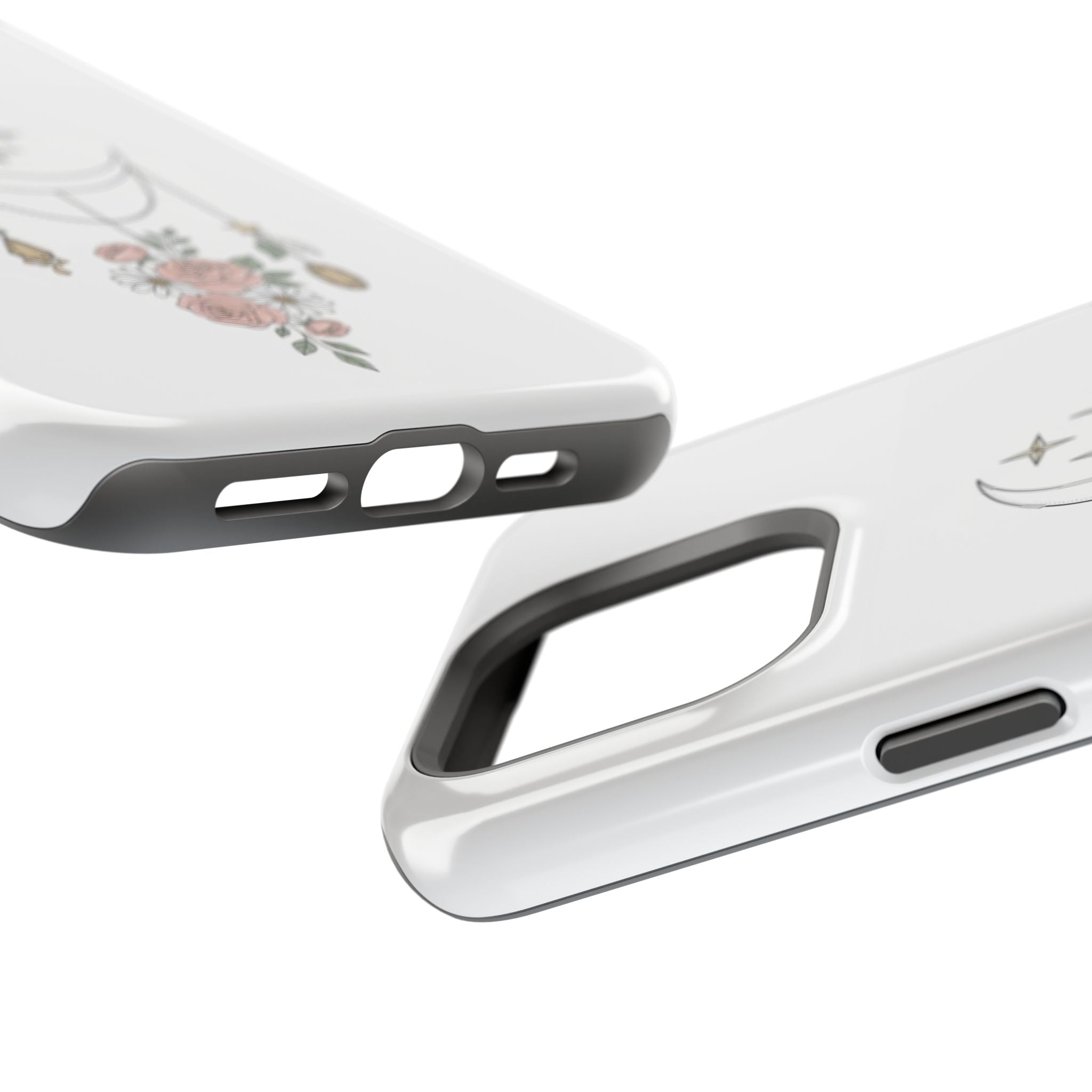 Moon & Roses Magnetic Impact Phone Case — Celestial Floral iPhone Cover