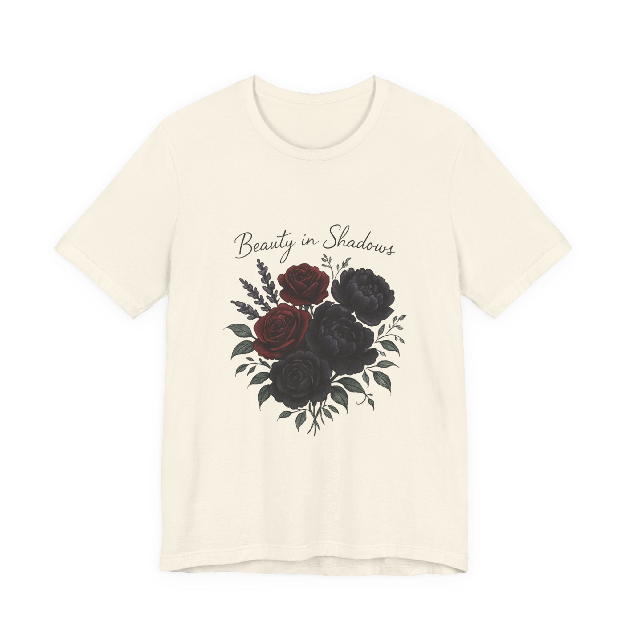 Floral Tee — "Beauty in Shadow" Dark Rose Bouquet Graphic T-Shirt