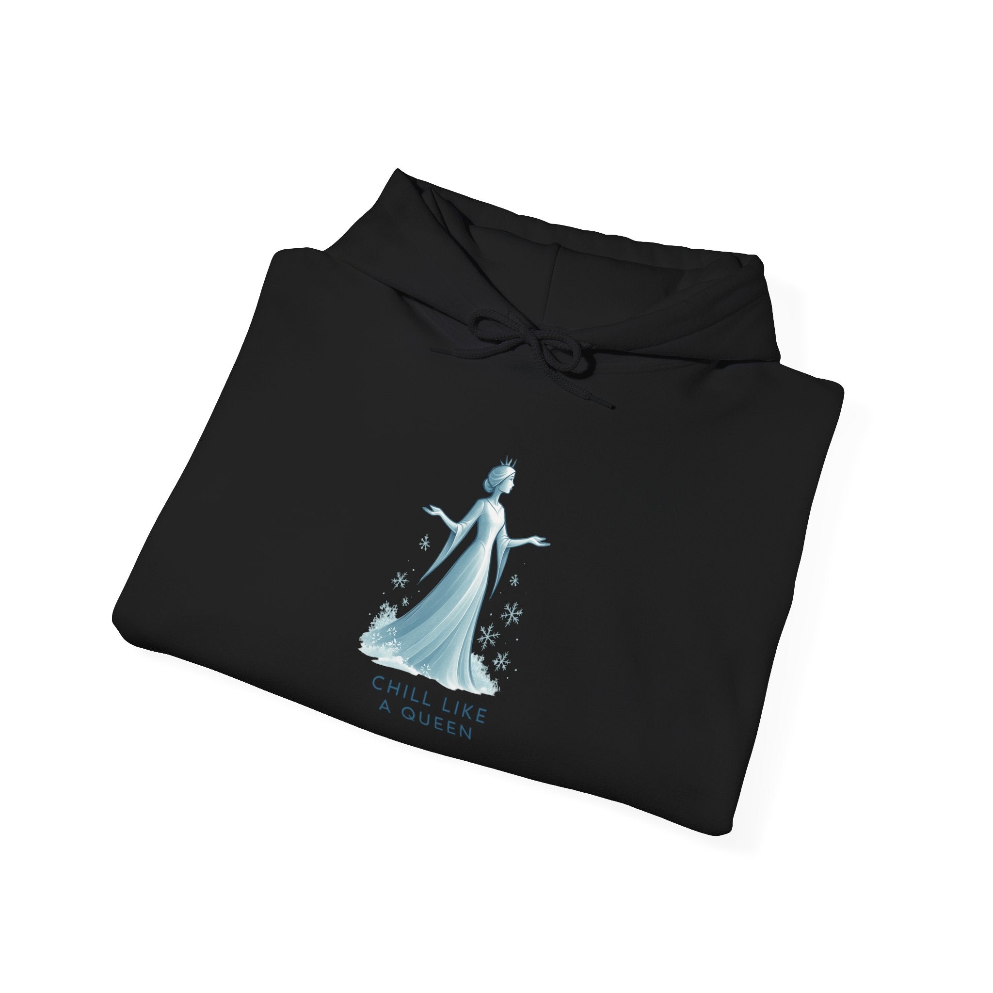 Queen Illustration Hoodie — "Chill Like a Queen" Cozy Graphic Sweatshirt