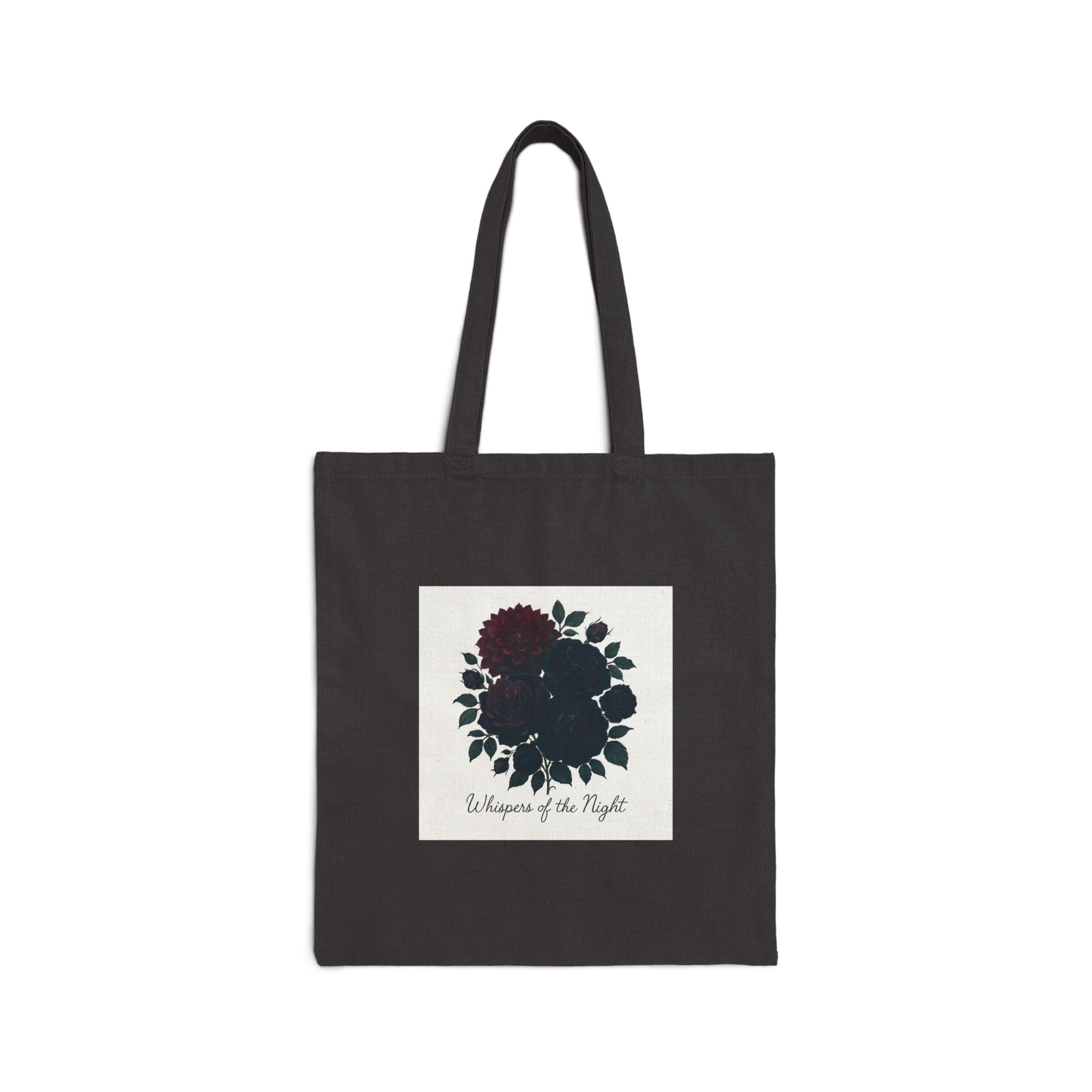 Canvas Tote Bag — 'He Wages of the Night' Floral Silhouette Eco Shopper