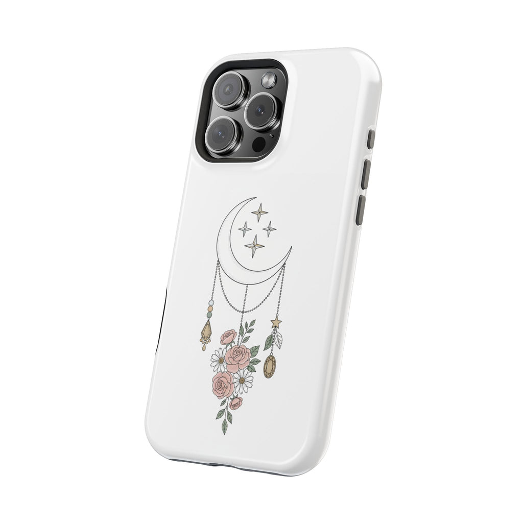 Moon & Roses Magnetic Impact Phone Case — Celestial Floral iPhone Cover
