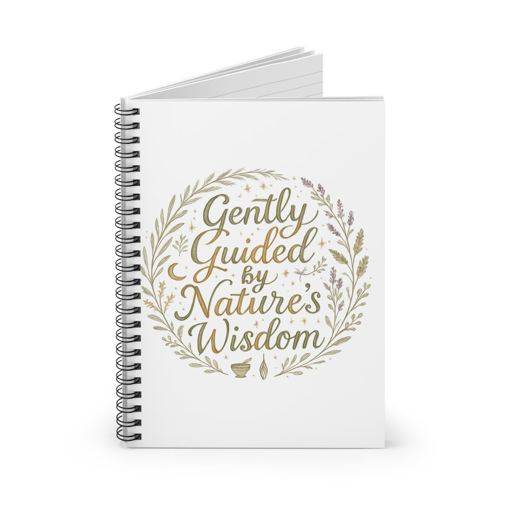 Notebook — "Gently Guided by Nature’s Wisdom" Floral Spiral Journal