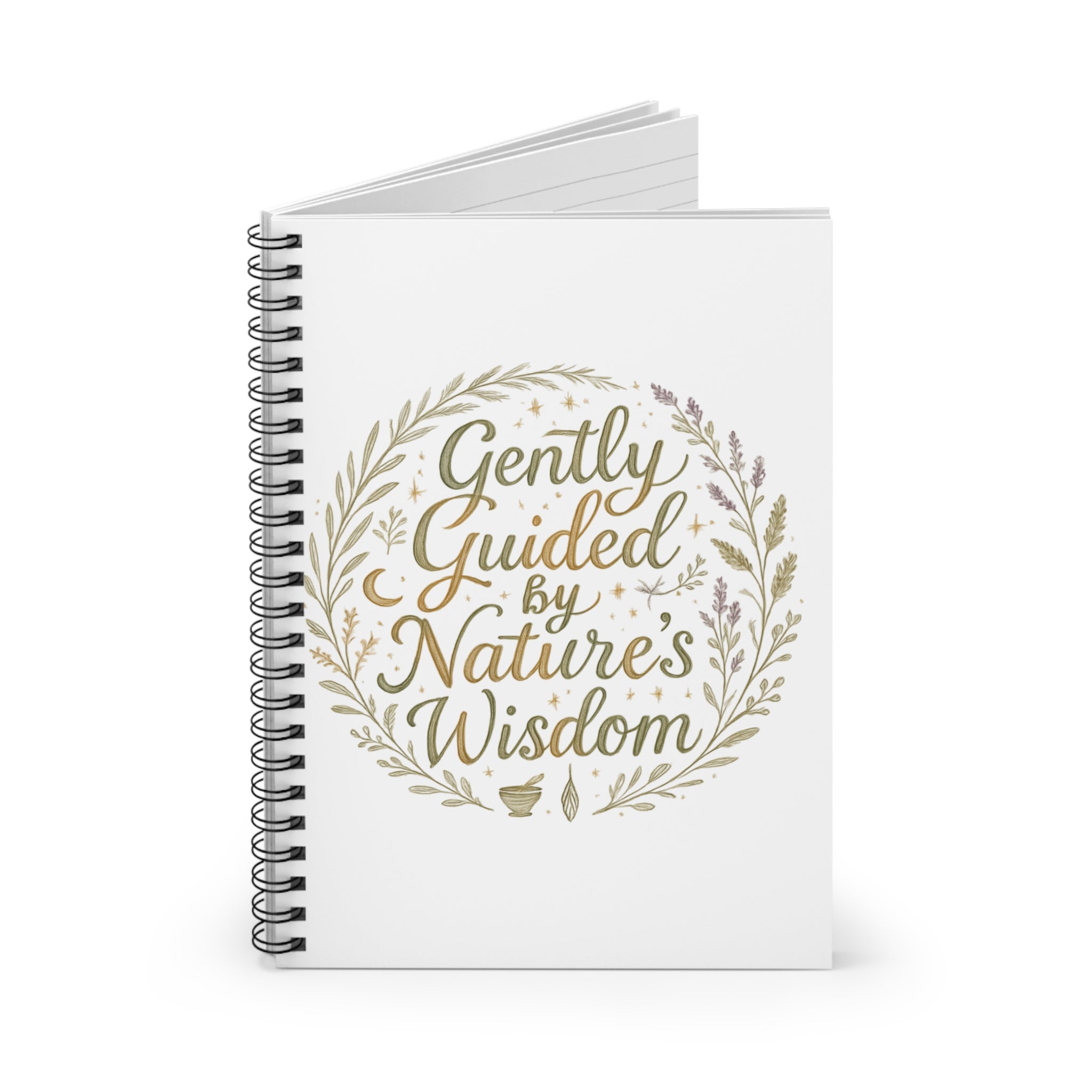 Notebook — "Gently Guided by Nature’s Wisdom" Floral Spiral Journal