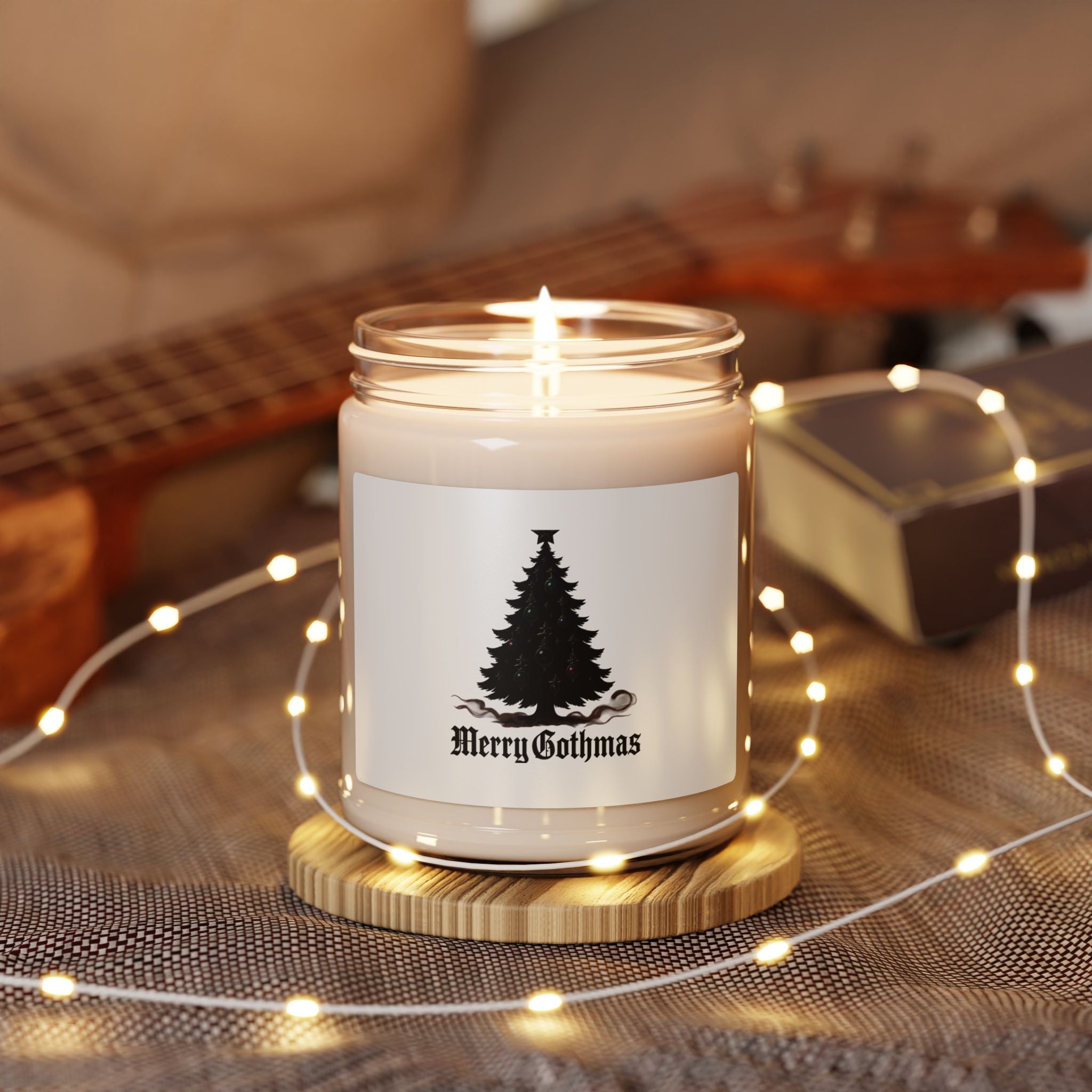 Gothic Christmas Candle — "Merry Gothmas" Scented Soy Jar (9oz)