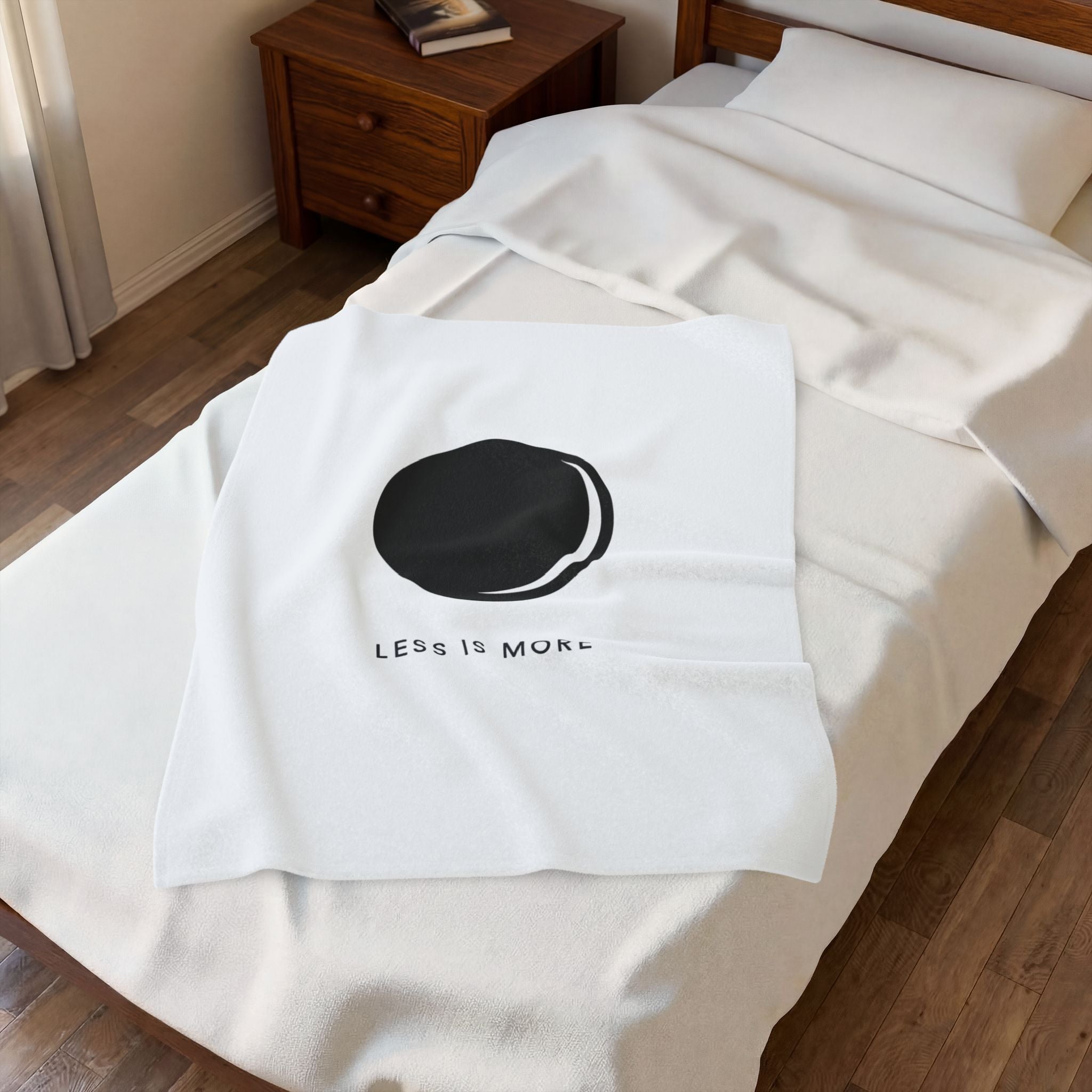 Velveteen Plush Blanket – Minimal Moon 'Less Is More' Throw
