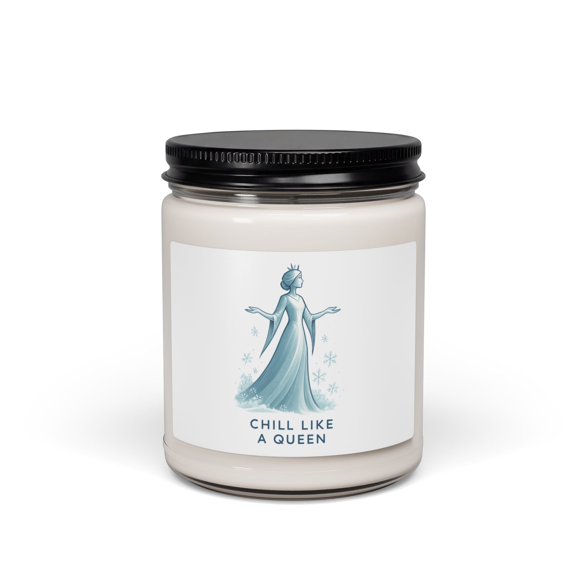 Chill Like a Queen Soy Candle — 9oz Scented Jar, Cool Winter Floral