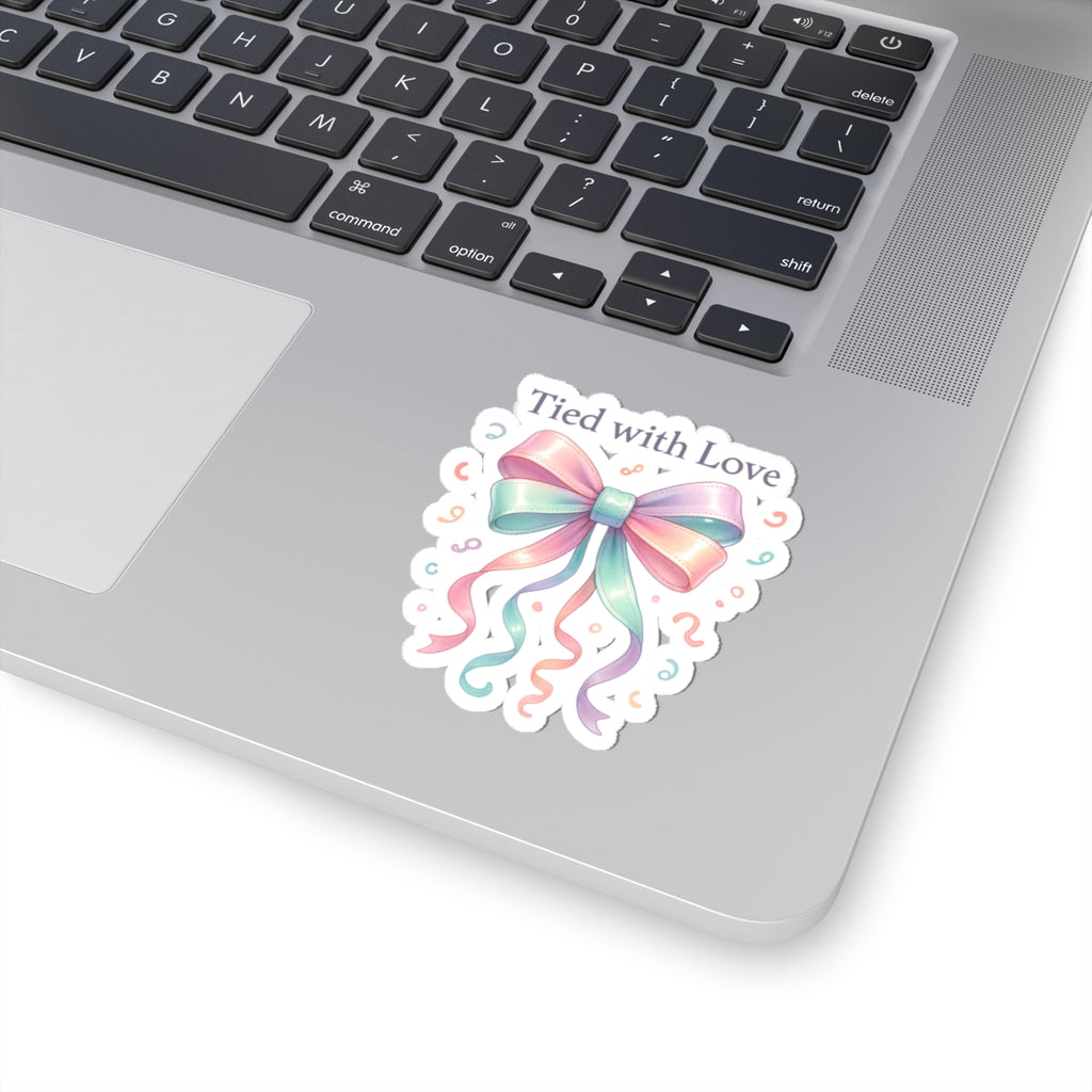 Tied with Love Pastel Bow Sticker — Cute Kiss-Cut Decorative Sticker for Gifts, Laptops & Scrapbooking