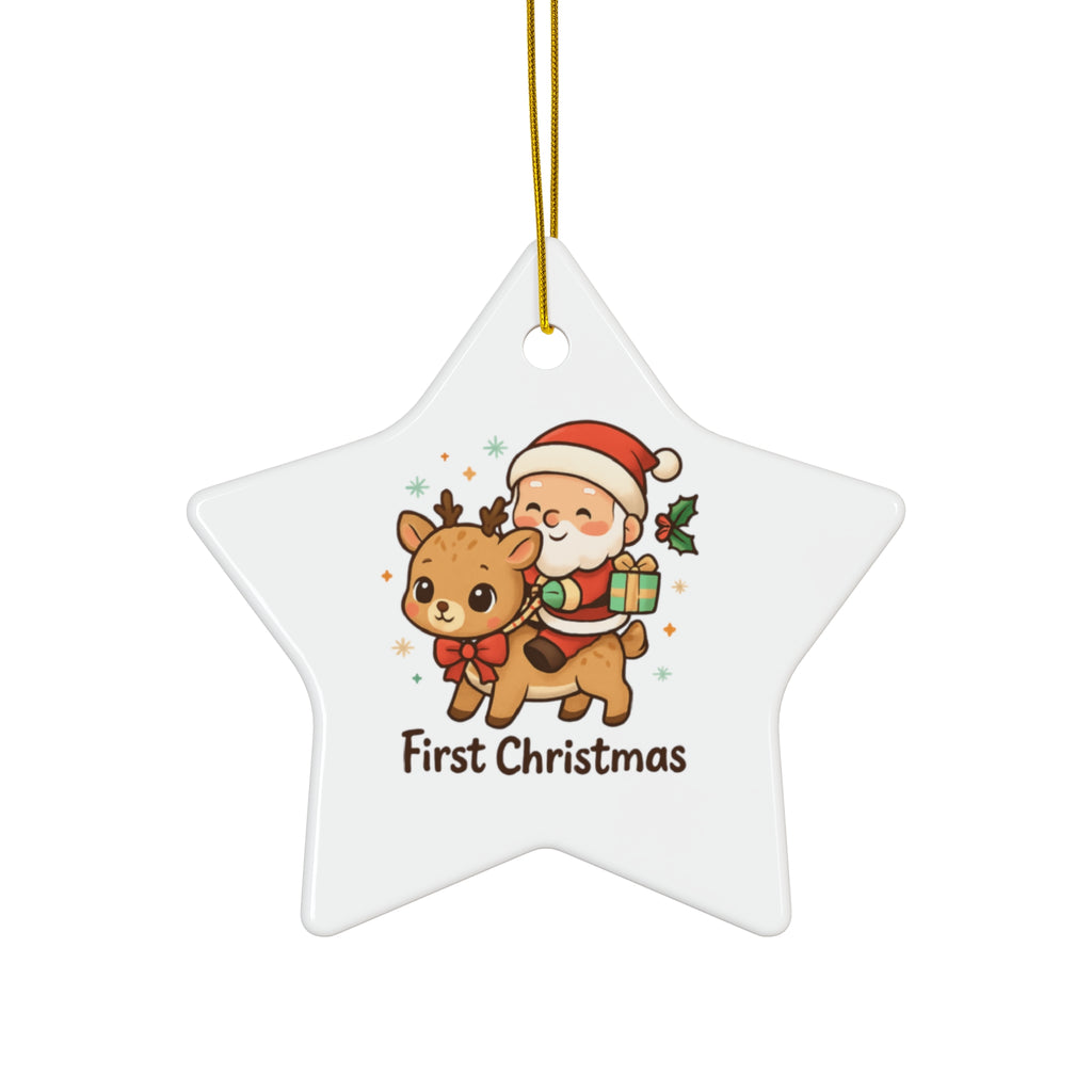 First Christmas Ceramic Ornament — Star Shape Baby Keepsake