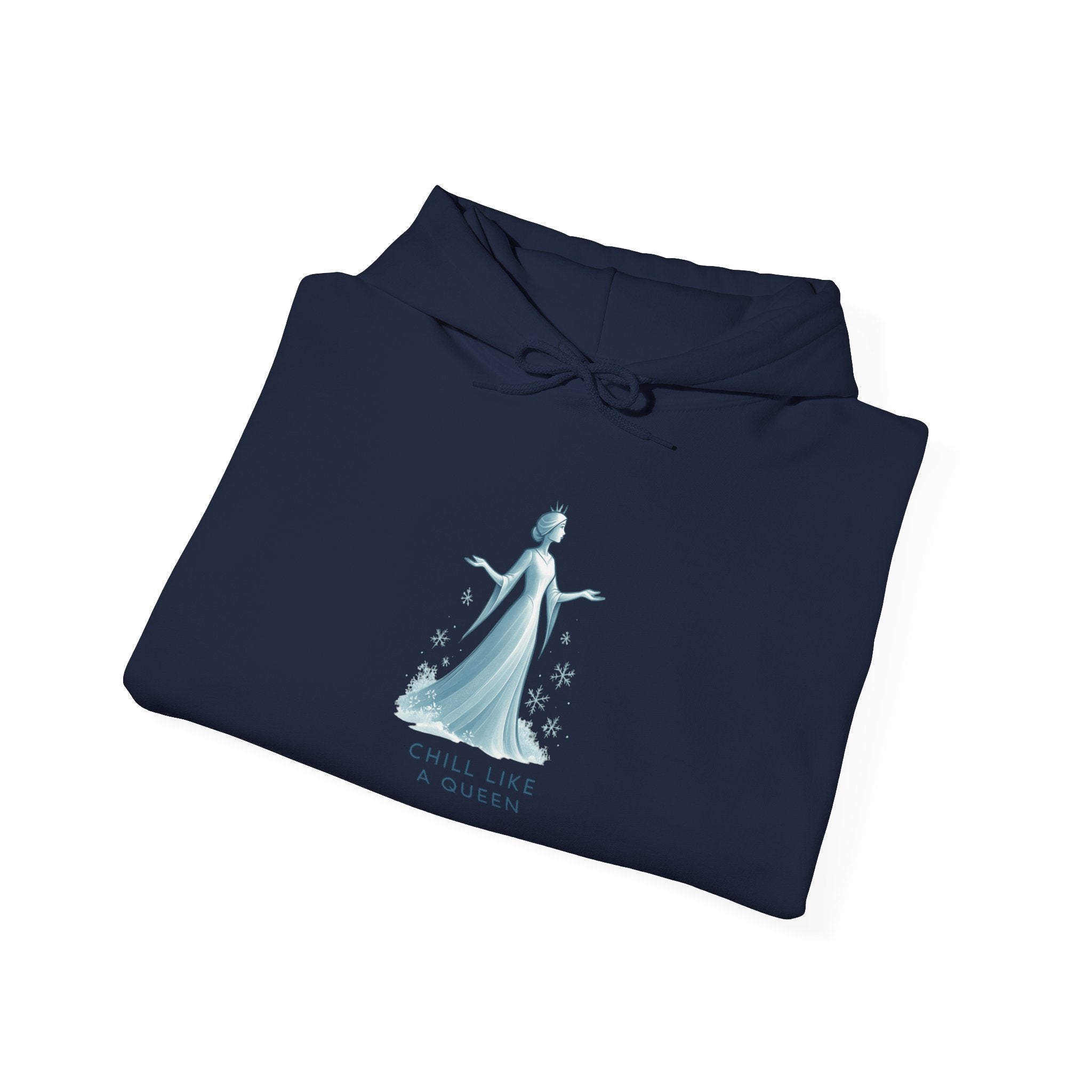Queen Illustration Hoodie — "Chill Like a Queen" Cozy Graphic Sweatshirt