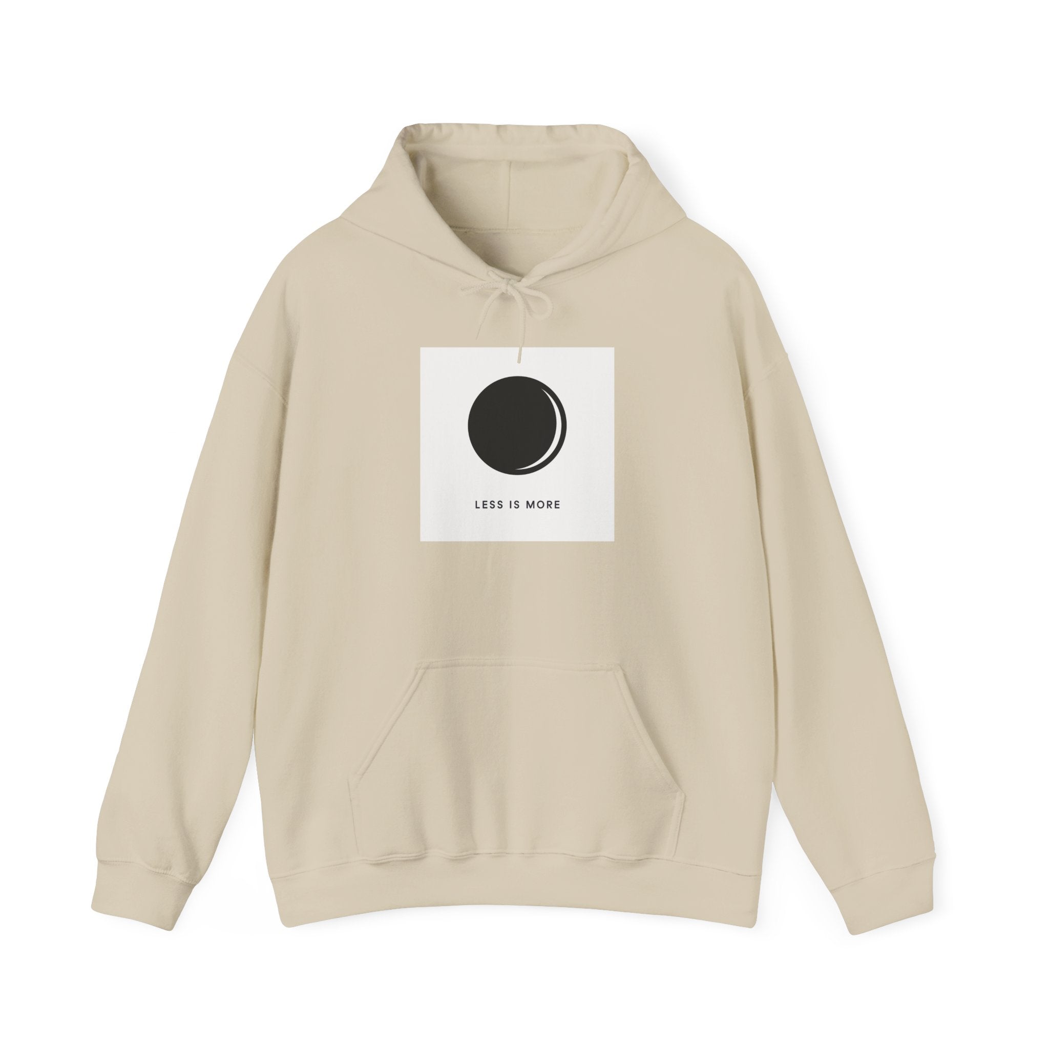 Lunar Minimalist Hoodie — 'Less Is More' Moon Graphic