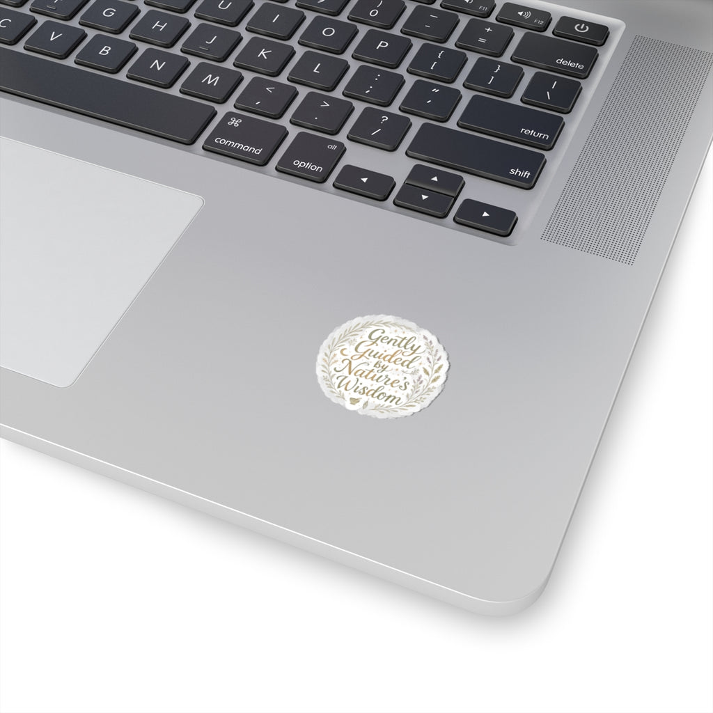 Gently Guided by Nature’s Wisdom - Round Floral Kiss-Cut Sticker