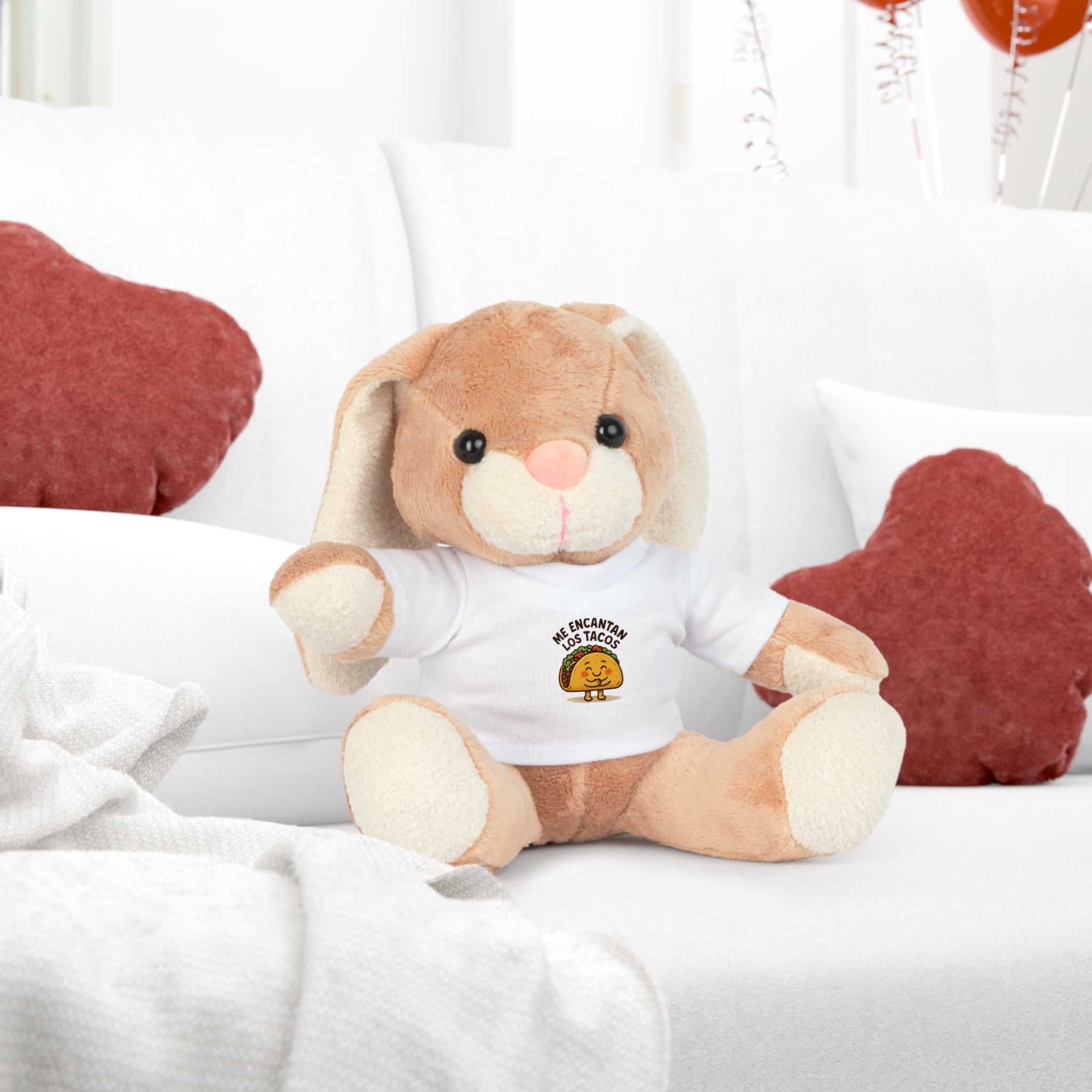 Classic Brown Bear Plush Toy with White T-Shirt | Customizable Shirt