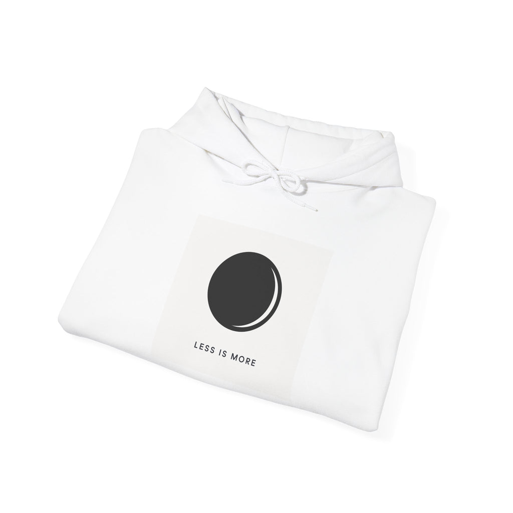 Lunar Minimalist Hoodie — 'Less Is More' Moon Graphic