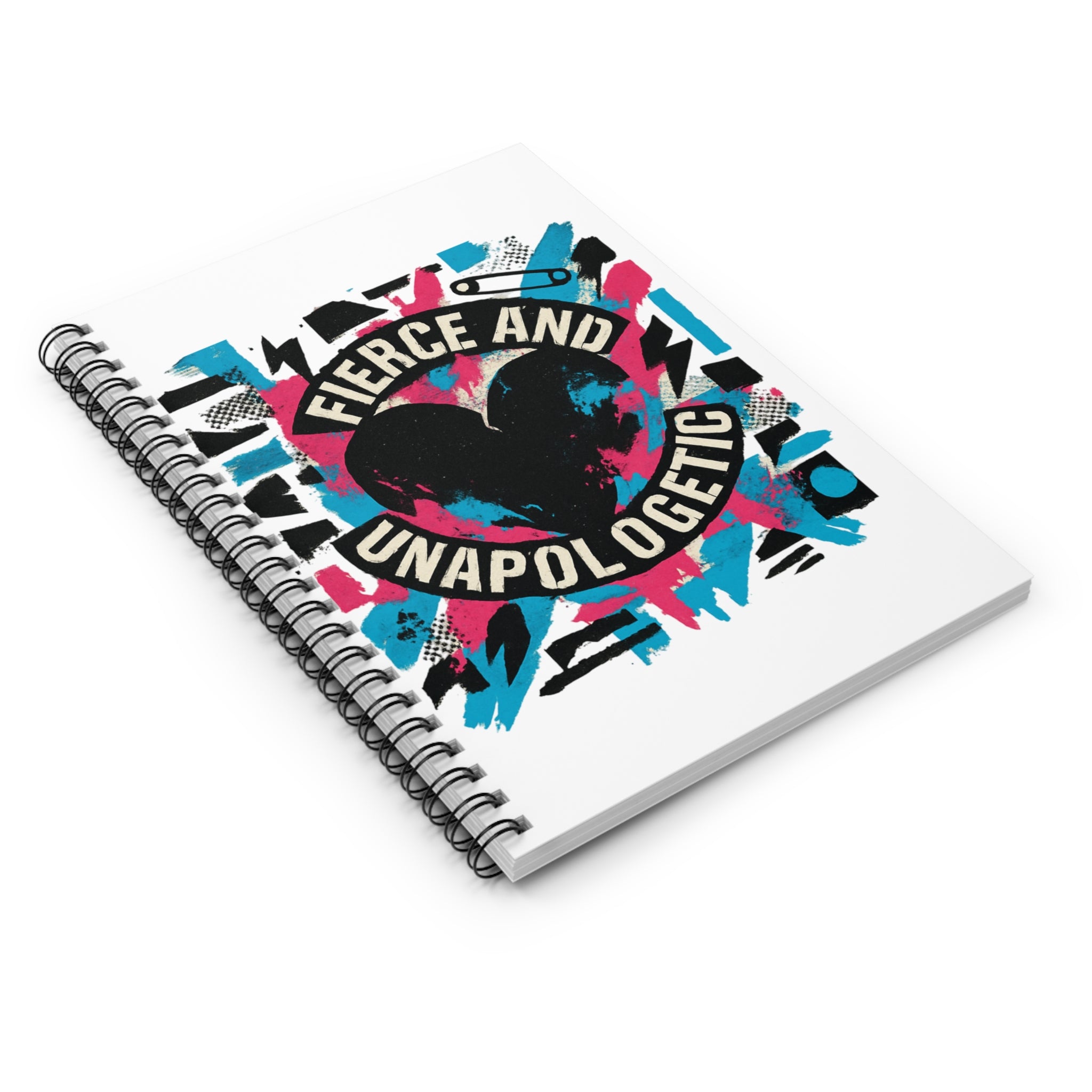 Fierce and Unapologetic Spiral Notebook — Heart Graphic Ruled Journal