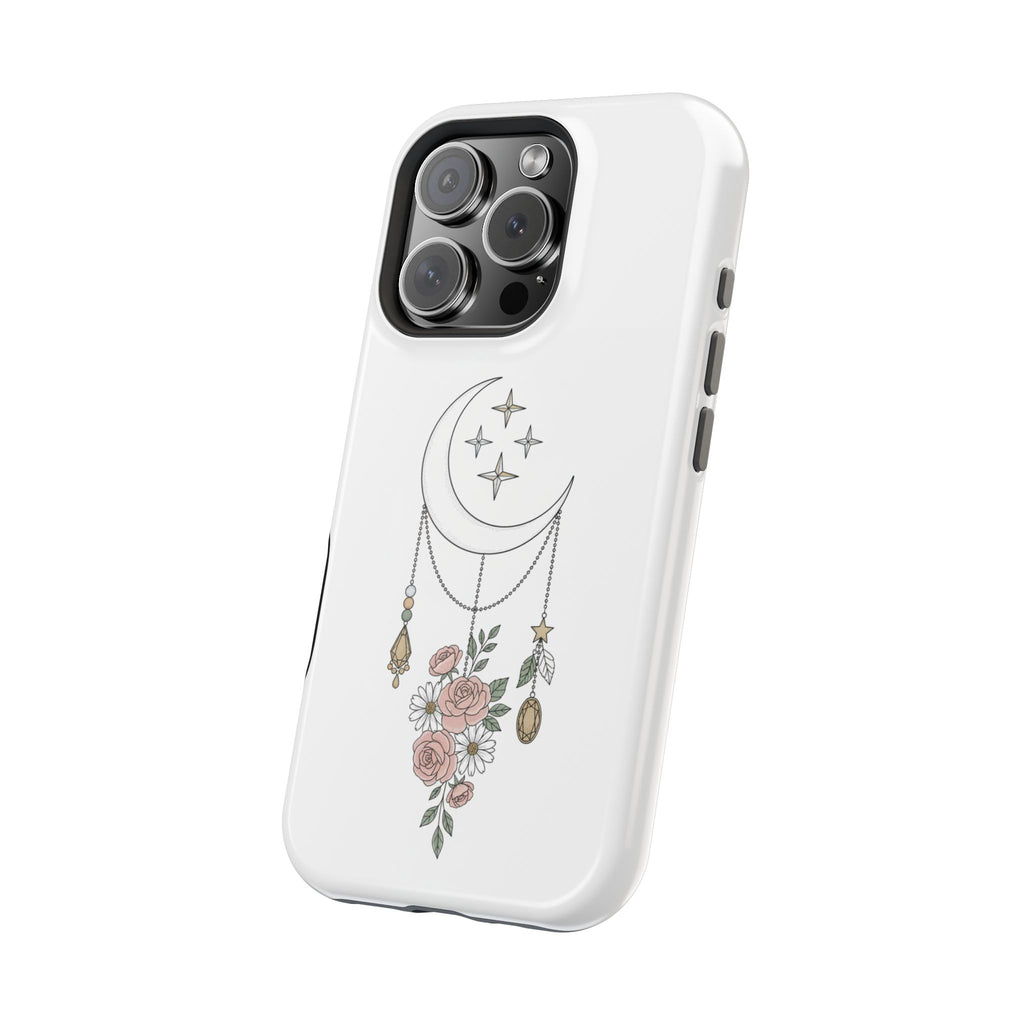 Moon & Roses Magnetic Impact Phone Case — Celestial Floral iPhone Cover