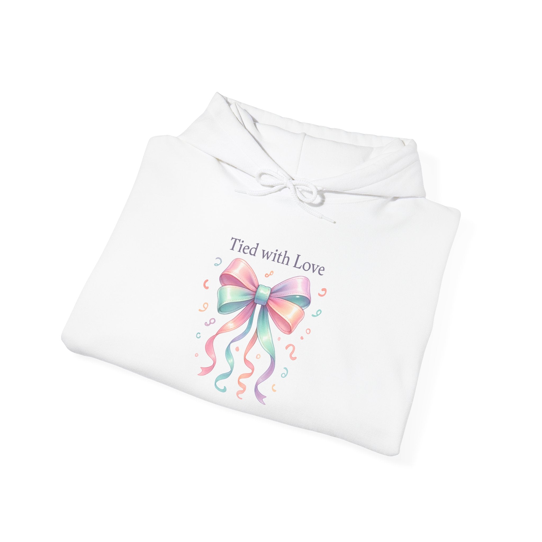 Hoodie – "Tied with Love" Pastel Ribbon Bow Pullover