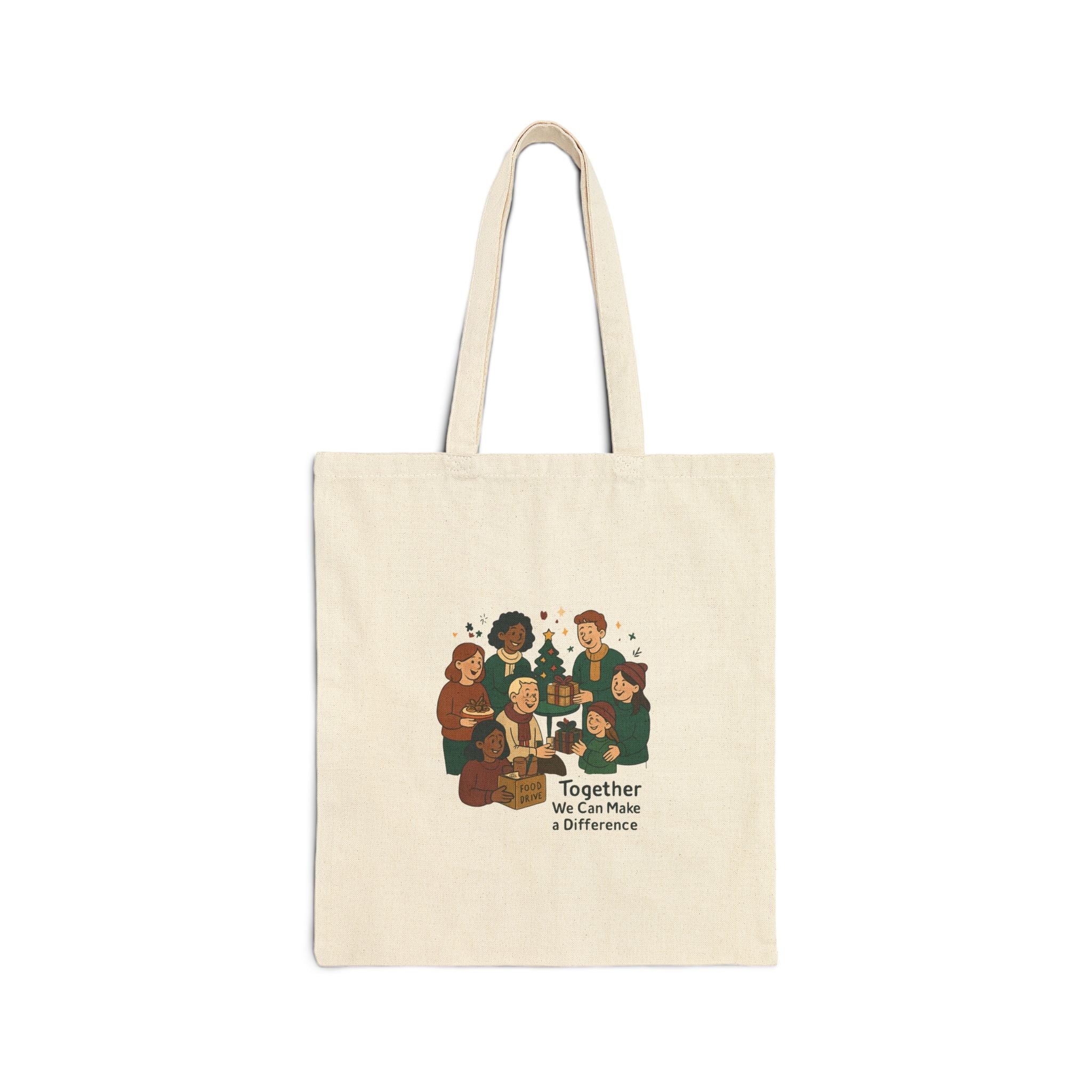 Tote Bag — "Together We Can Make a Difference" Eco-Friendly Cotton Canvas Tote