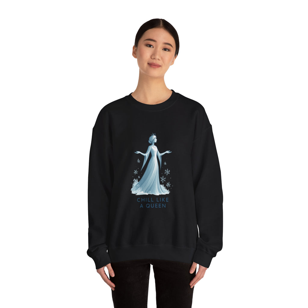 Chill Like a Queen Sweatshirt — Cozy Frozen-Inspired Crewneck